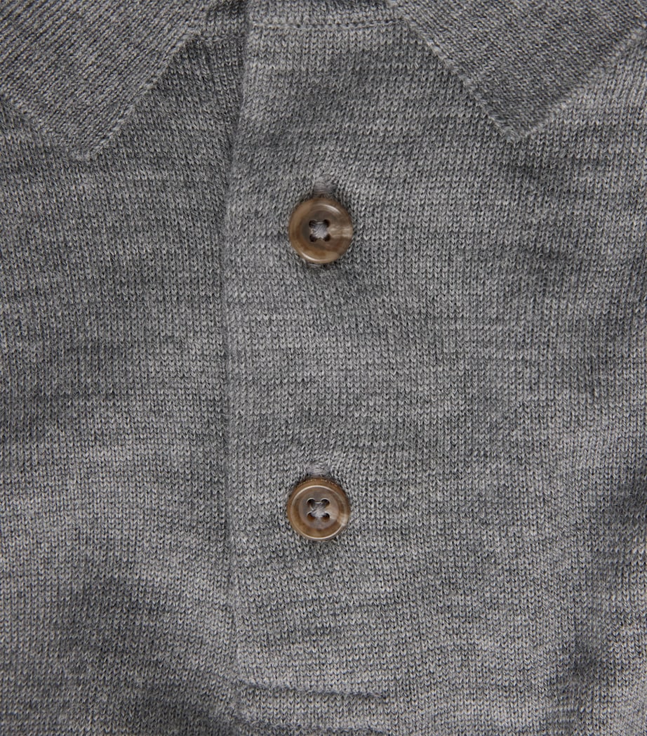 Polo Ralph Lauren Mens Merino Wool Polo Pony Long-Sleeve Polo Shirt Fawn Grey Heather Image 6
