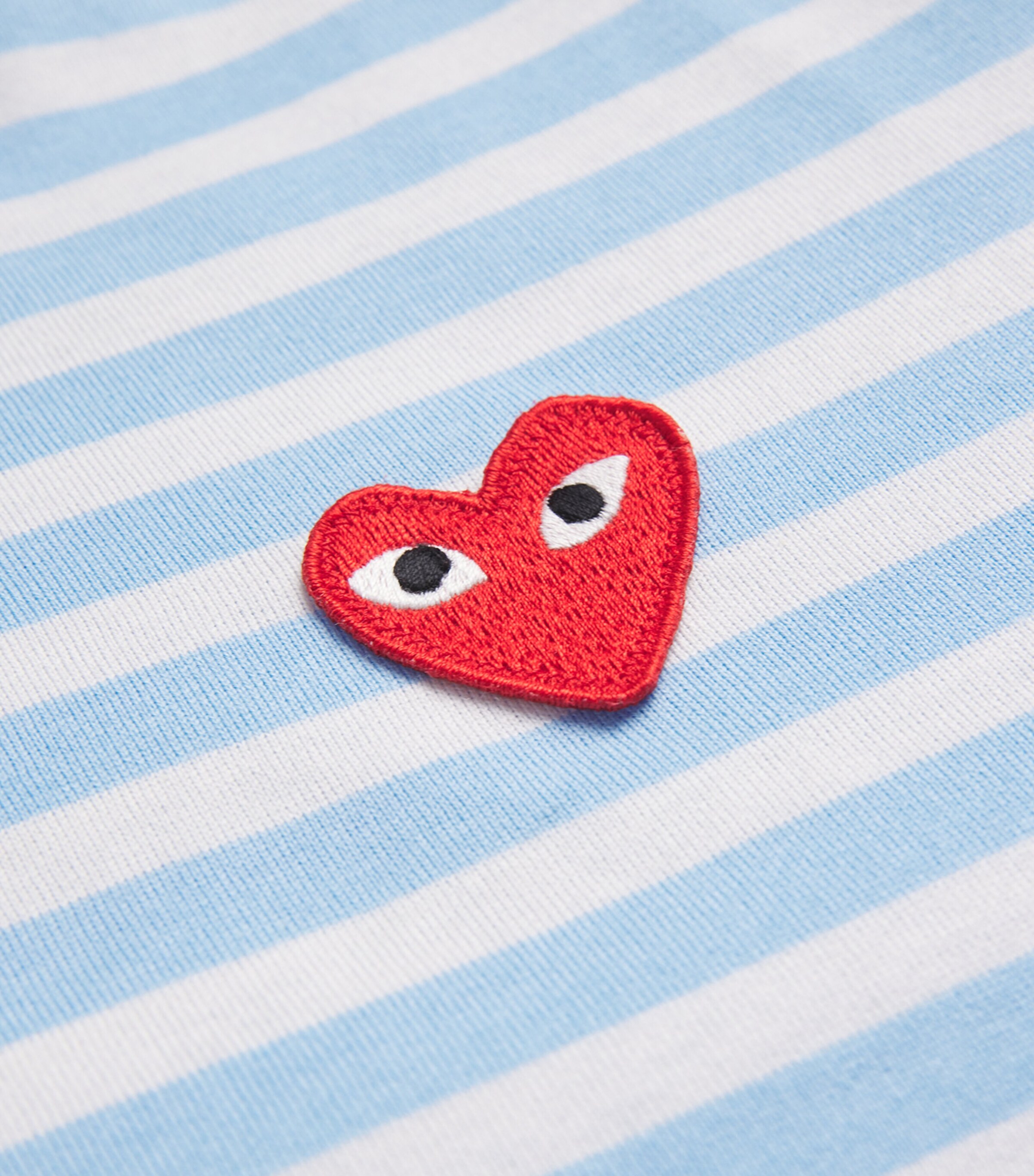 Heart Logo Striped T-Shirt 1 -BLU X WHT Image 5