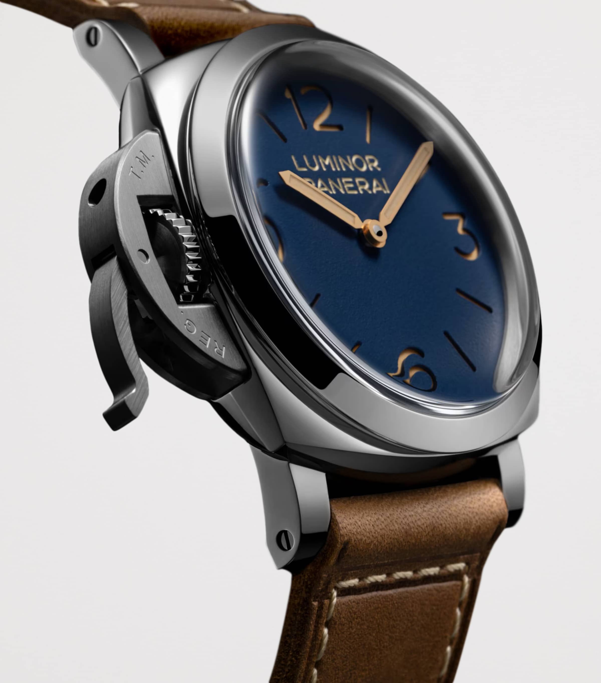 Panerai Stainless Steel Luminor Destro Watch 44mm Blue Image 6