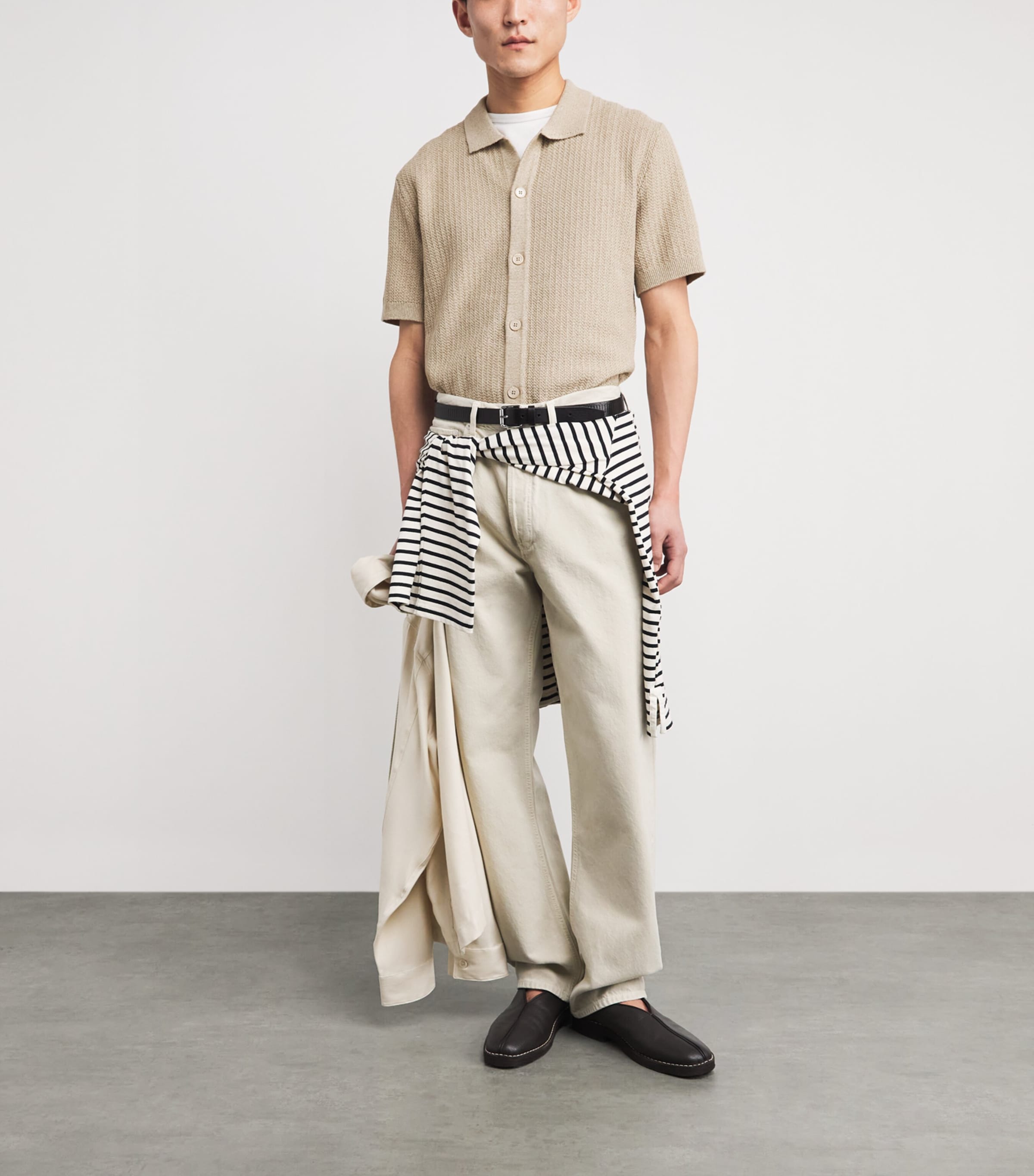 NN.07 Mens Organic Cotton Ares Polo Shirt Desert Khaki Image 2