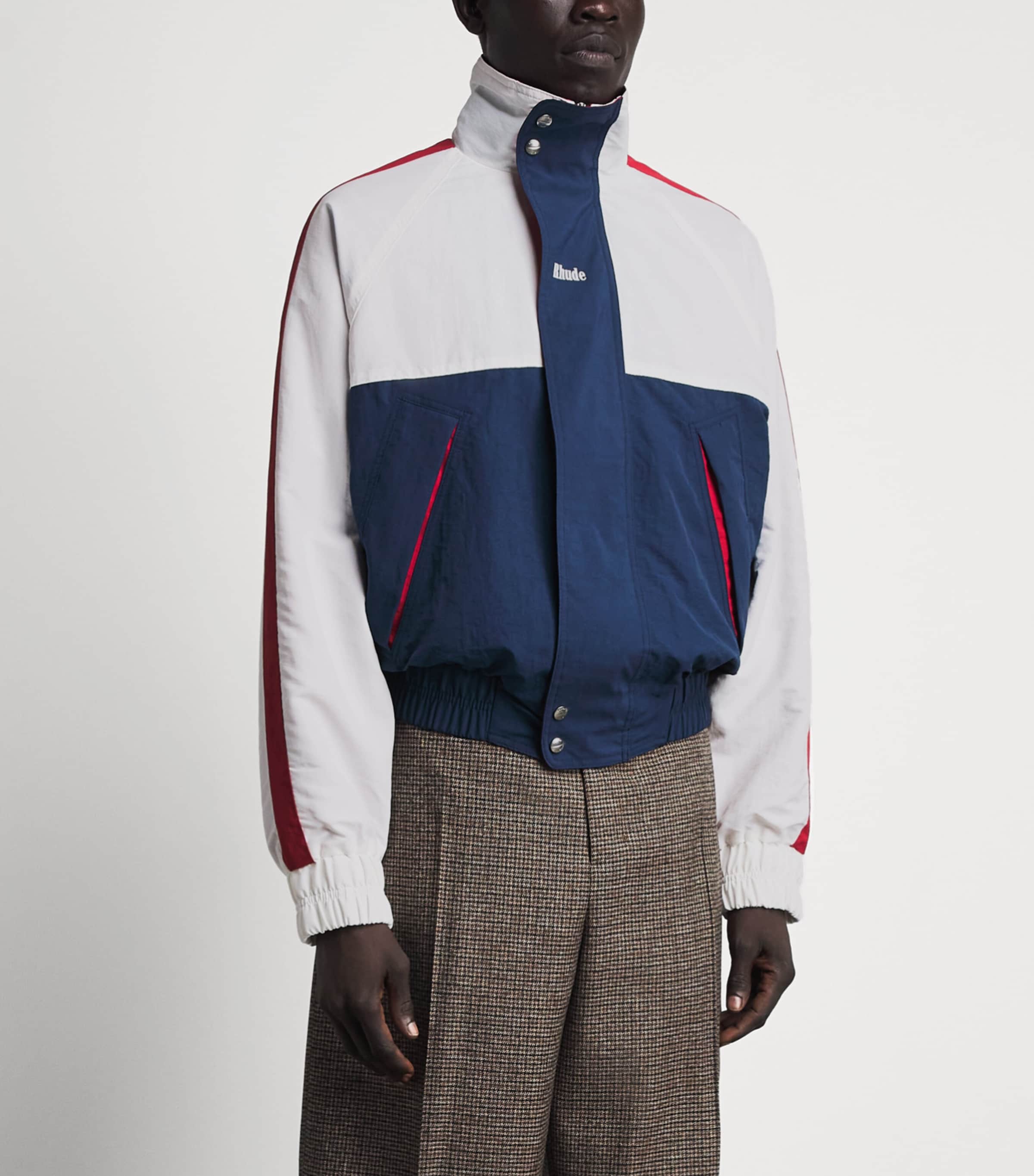 Rhude Mens Dakar Off-Road Track Jacket Cream/navy/red Image 4