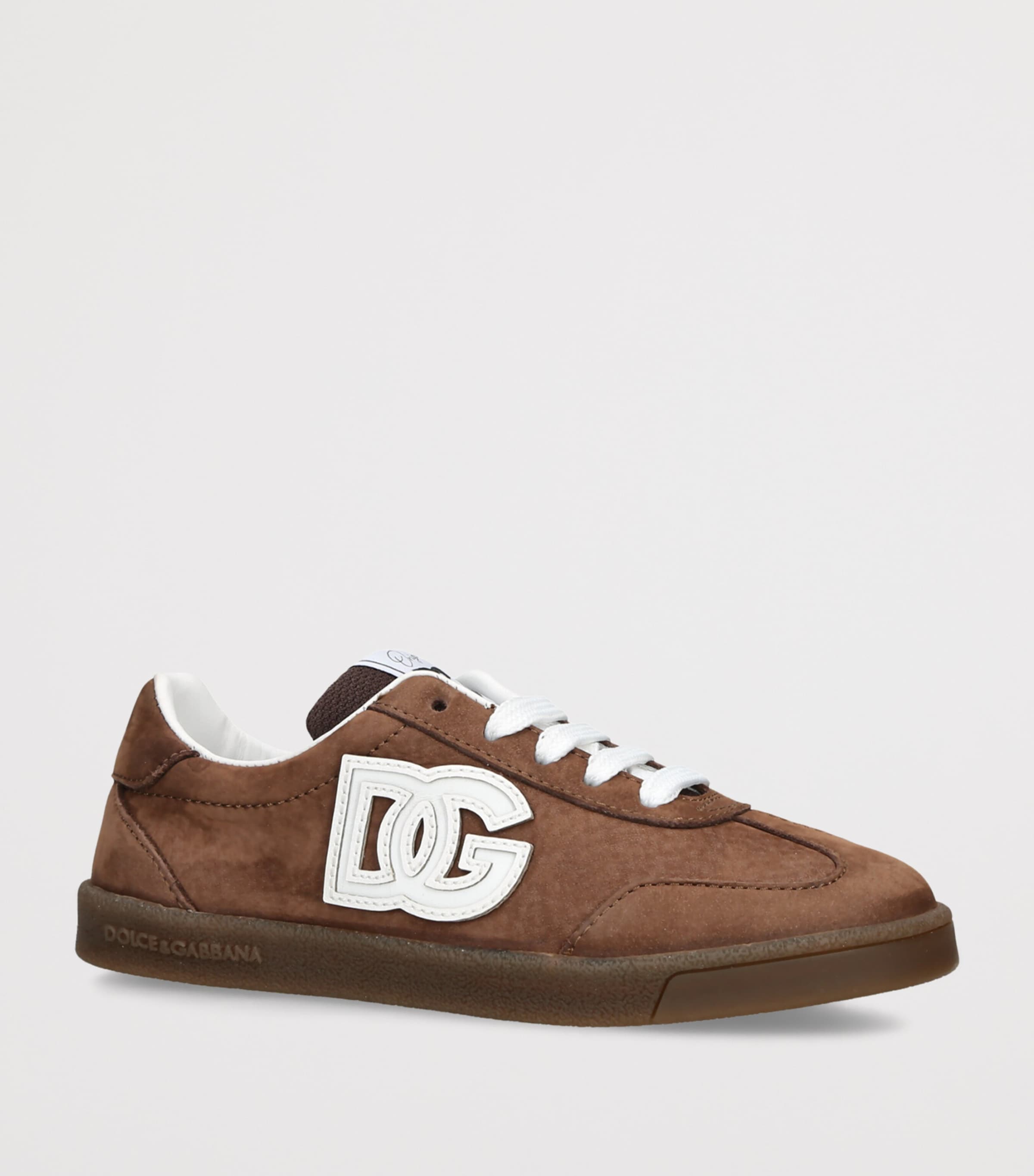 Dolce&Gabbana Kids Suede DG Sneakers Brown Image 2