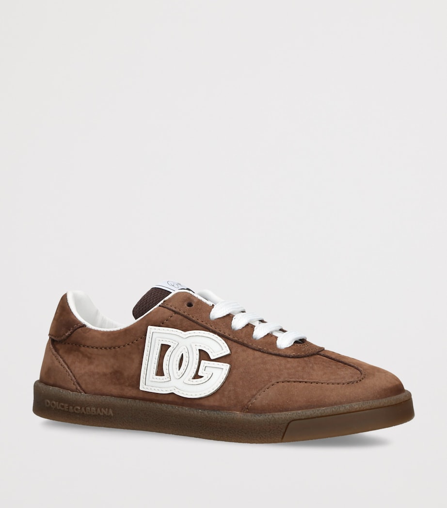 Dolce&Gabbana Kids Suede DG Sneakers Brown Image 2