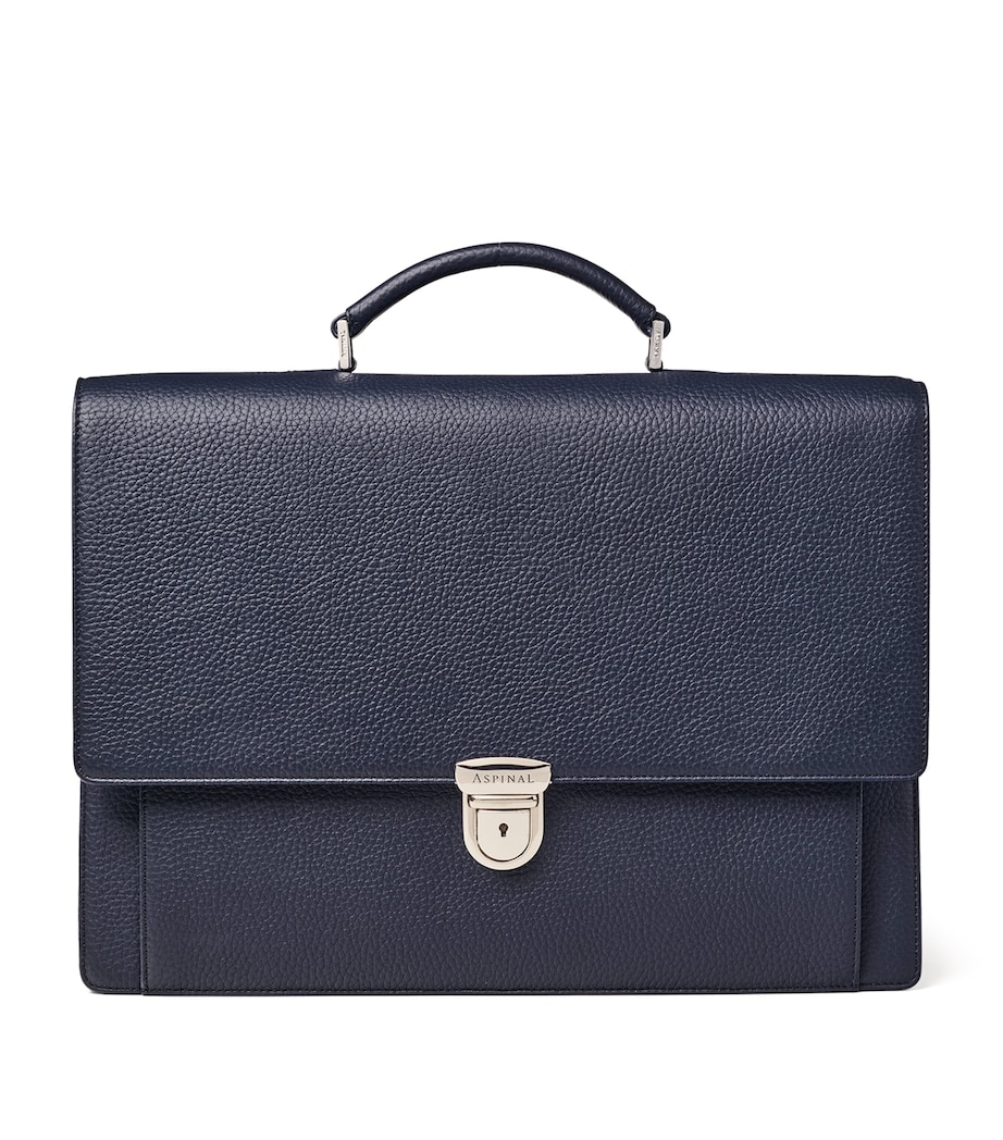 Leather City Laptop Briefcase NAVY Image 8
