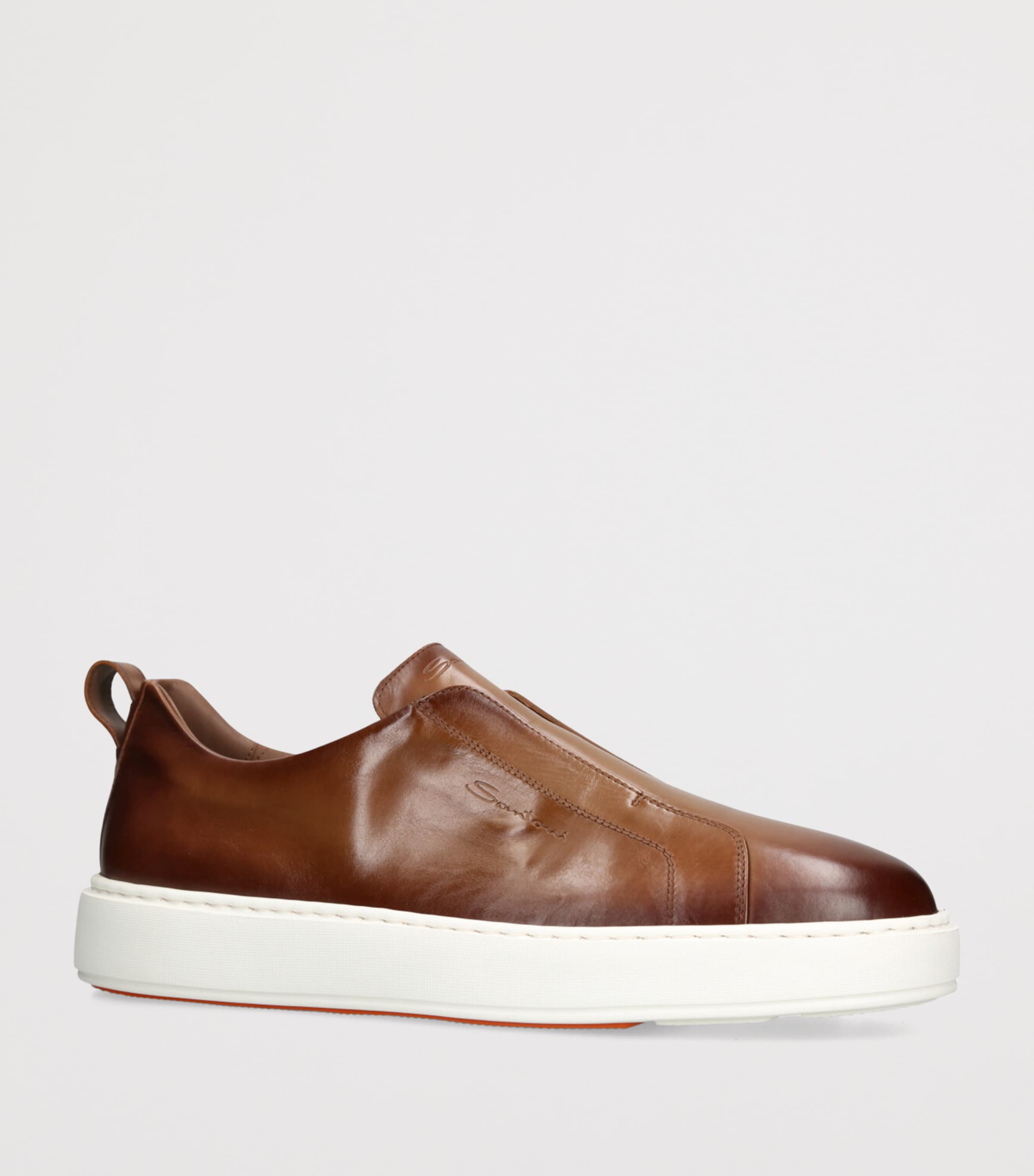 Leather Clean Icon Sneakers BROWN Image 3