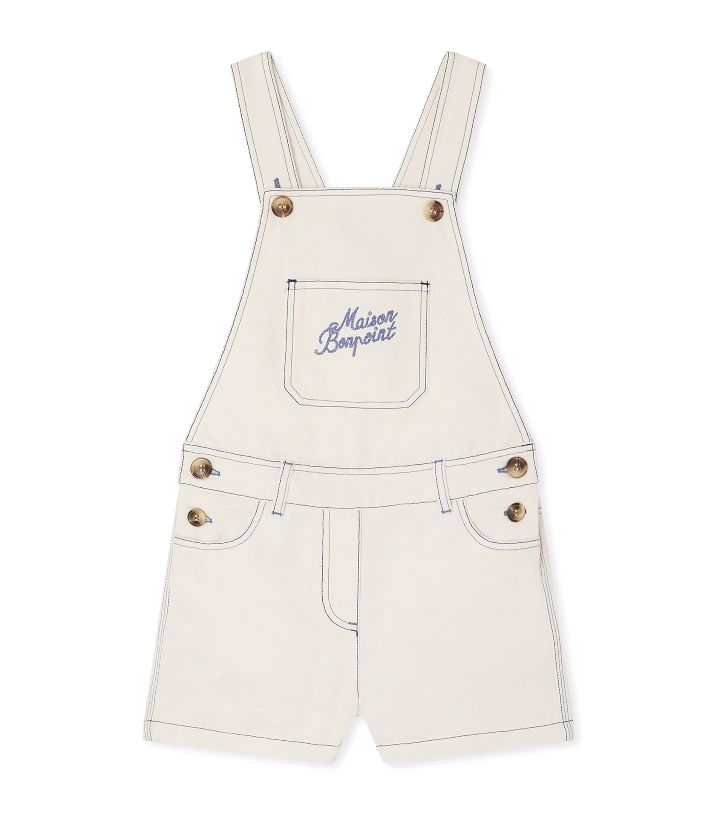 Stretch-Organic Cotton Laga Overalls (4-8 Years) ECRU Image 1