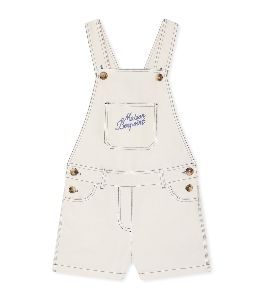 Stretch-Organic Cotton Laga Overalls (4-8 Years) ECRU Image 1