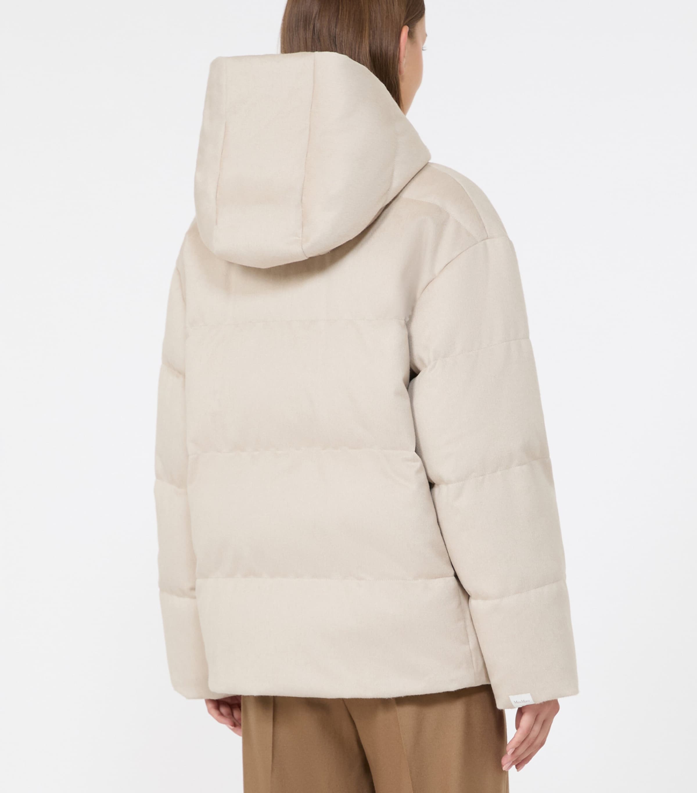 Max Mara Womens Down-Wool Reversible Puffer Jacket Albino Image 4