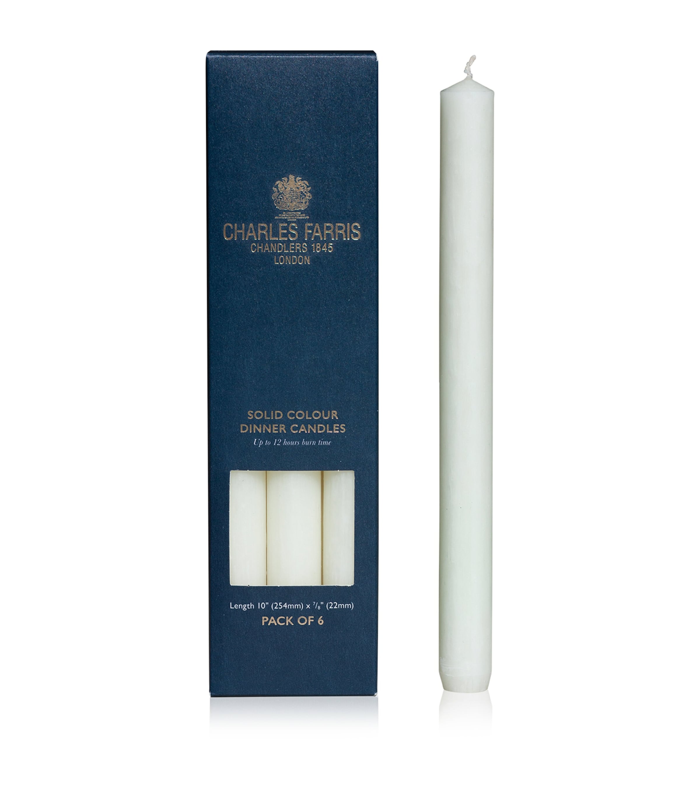 Charles Farris Dinner Candles (Box of 6) White Image 1