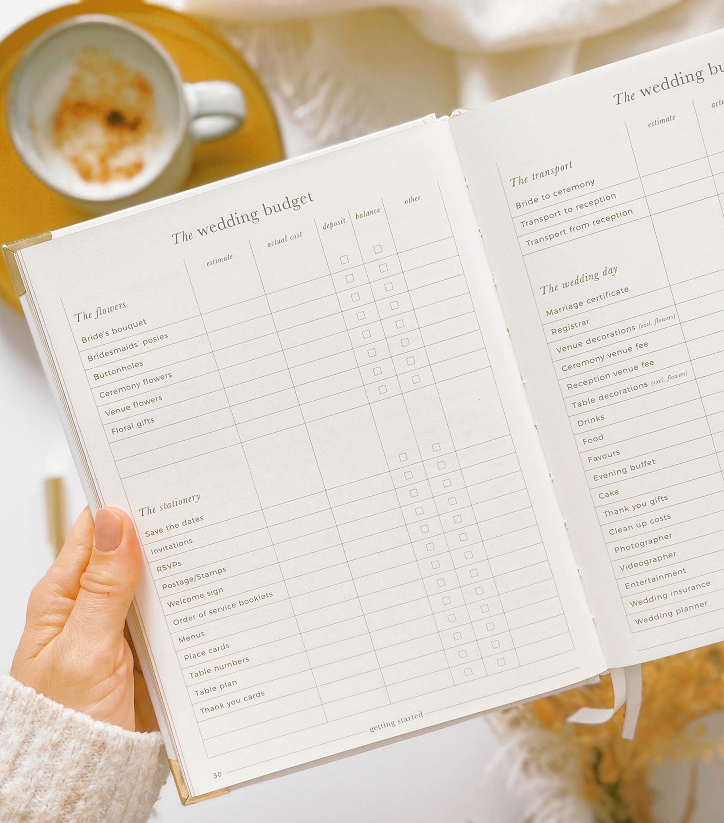 Blush and Gold Luxury Wedding Planner White, Green, Gold Image 3