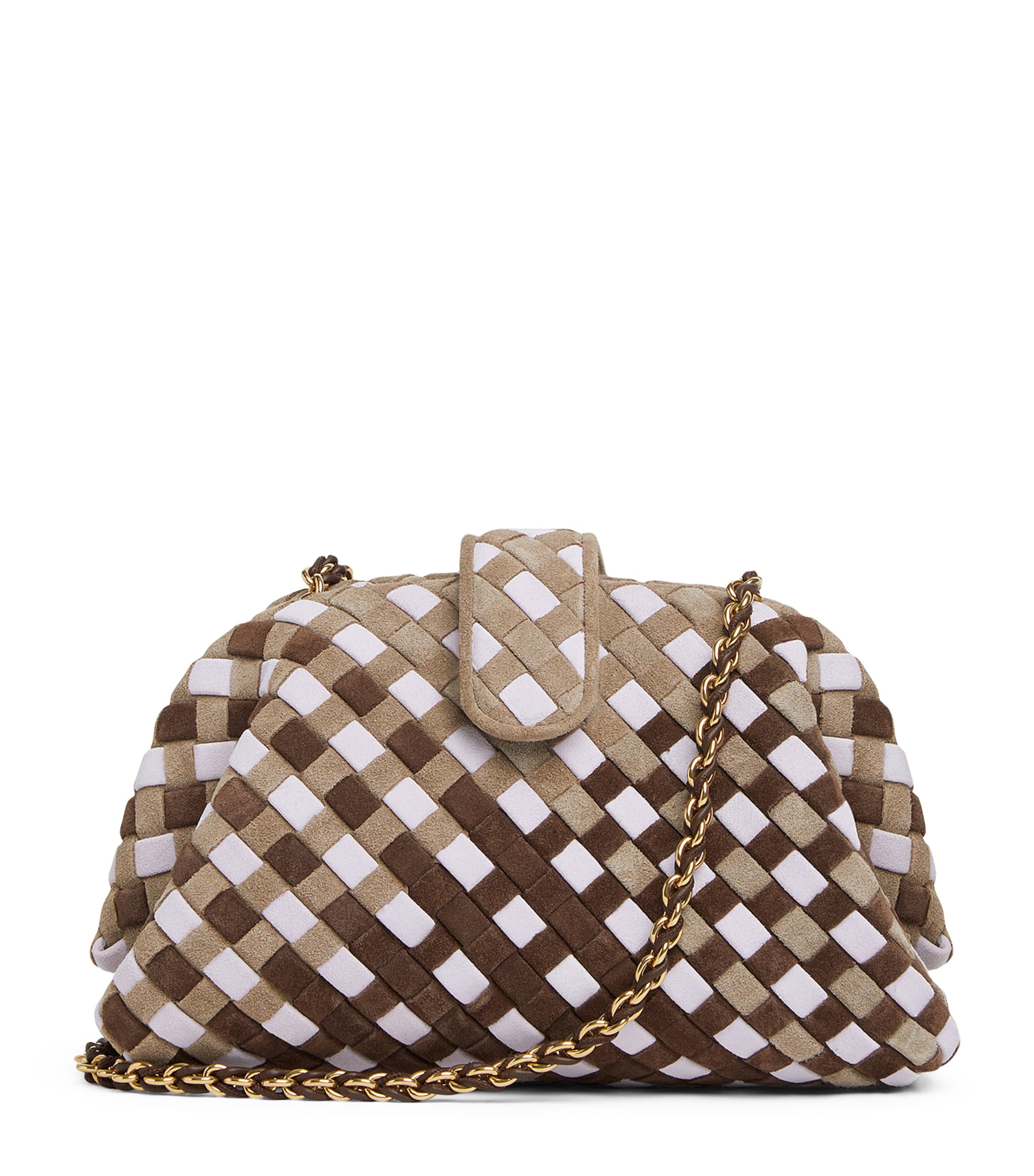 Bottega Veneta Small Suede Lauren 1980 Clutch Bag In White