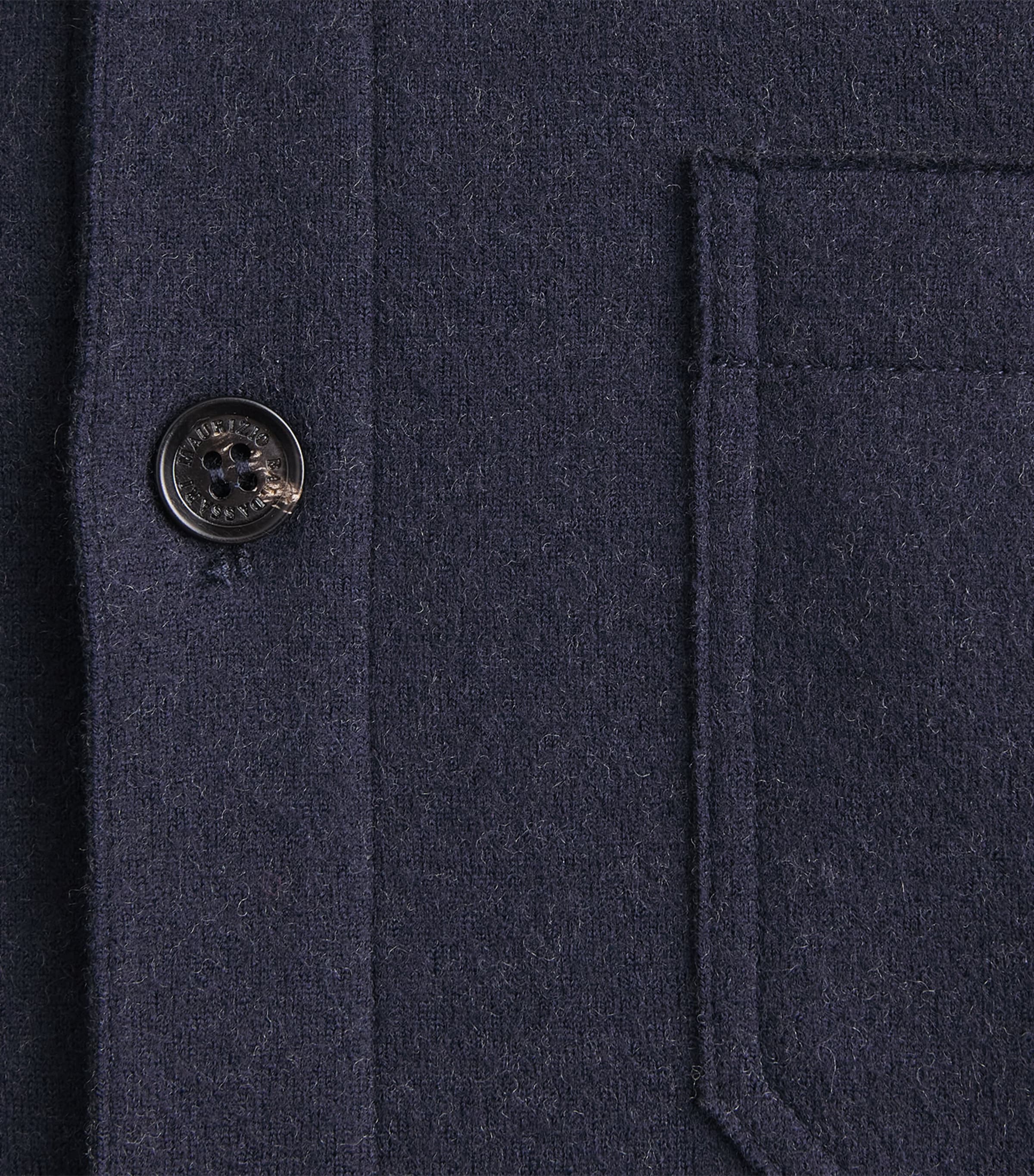 Maurizio Baldassari Mens Virgin Wool-Blend Overshirt Night Shadow Blu Image 6