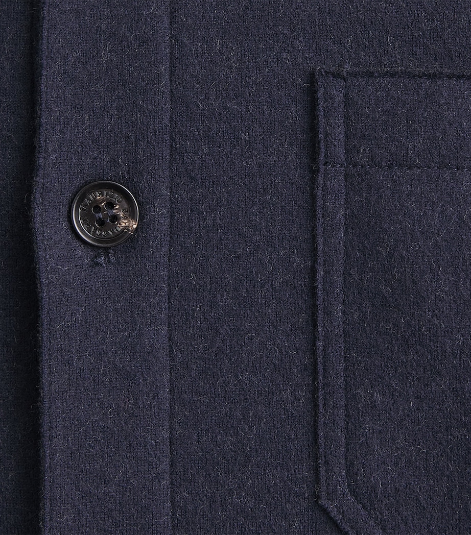 Maurizio Baldassari Mens Virgin Wool-Blend Overshirt Night Shadow Blu Image 6