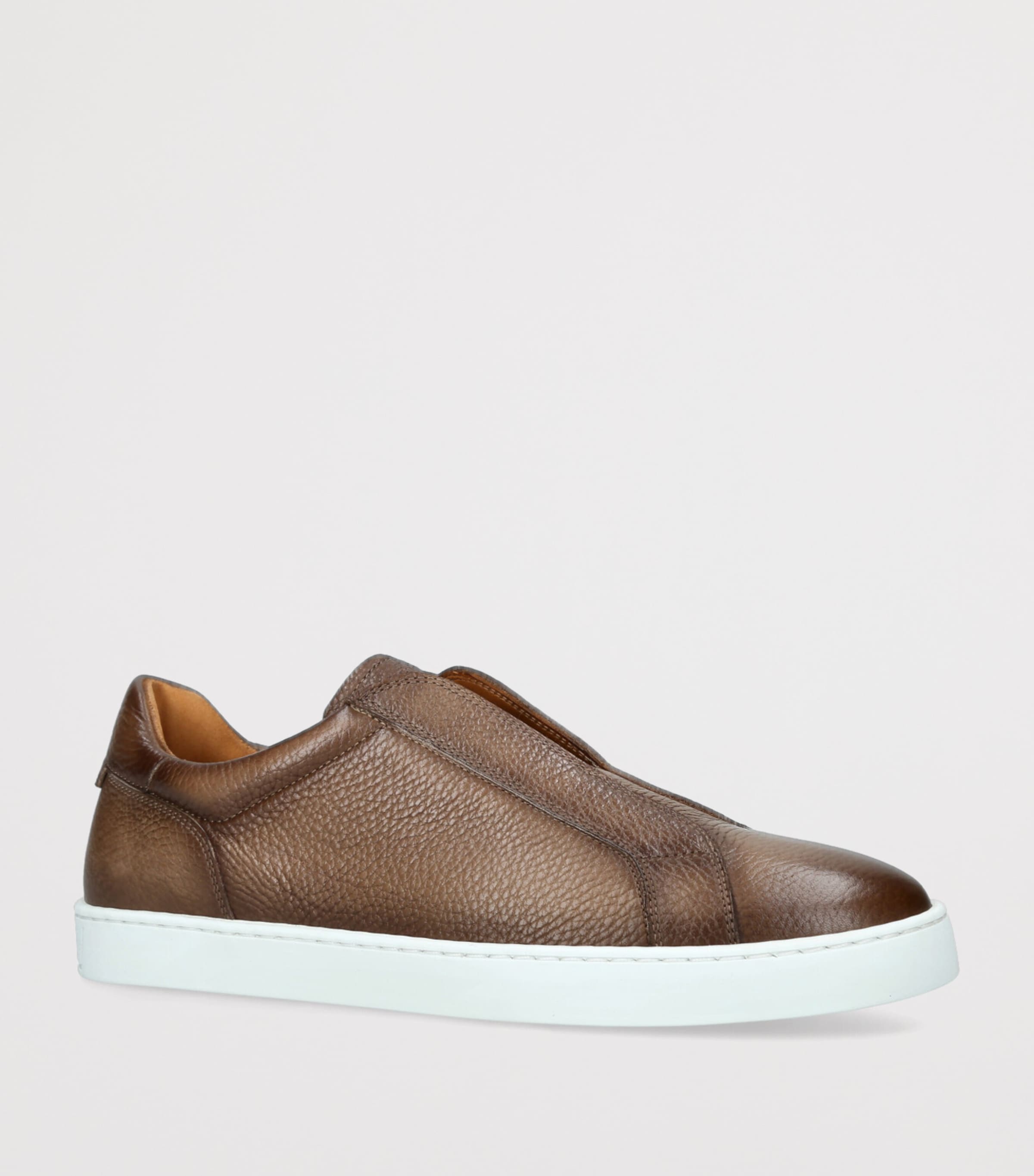 Leather Laceless Sneakers TAN Image 3
