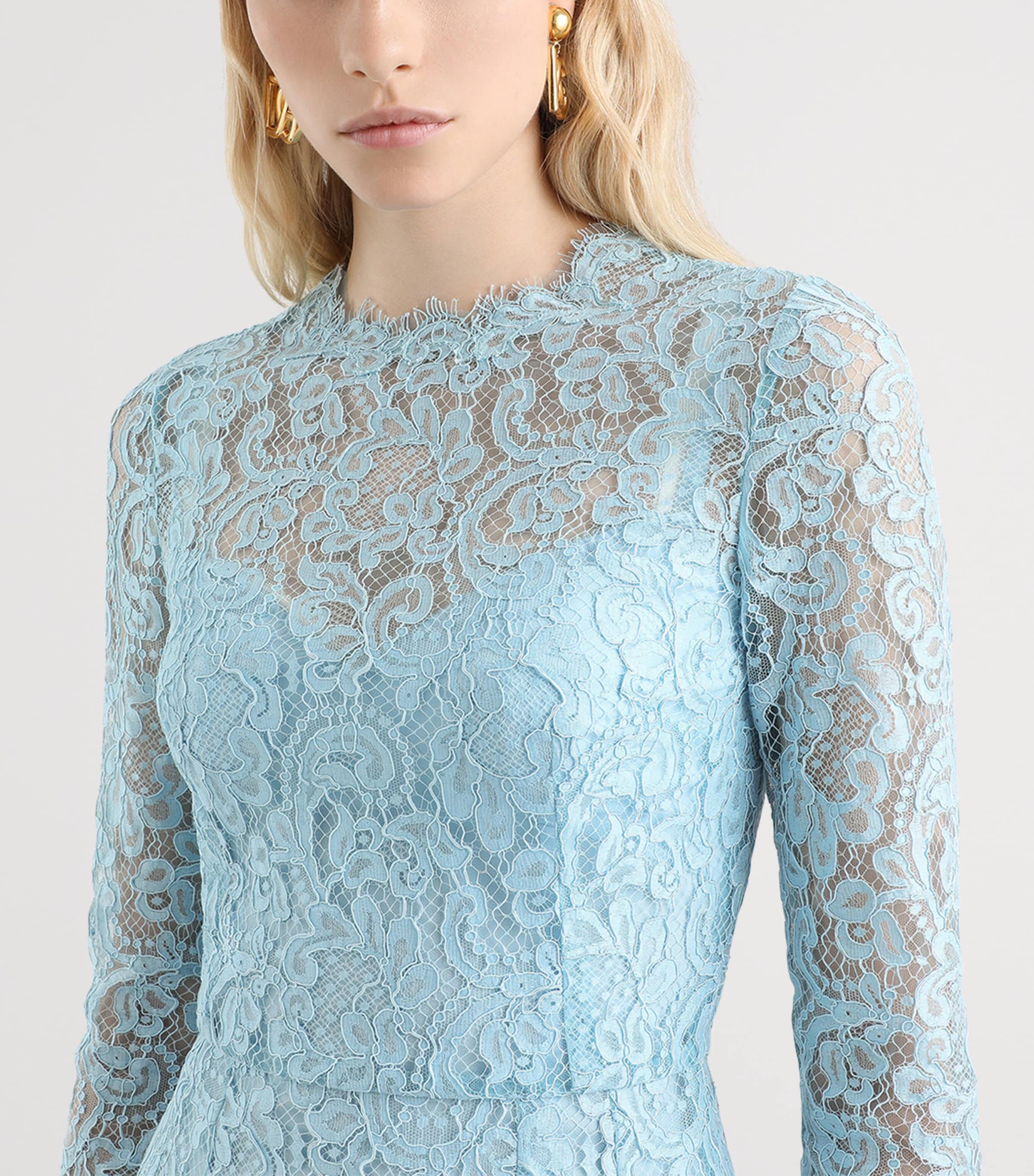 Dolce&Gabbana Womens Lace Midi Dress Ligh Image 3