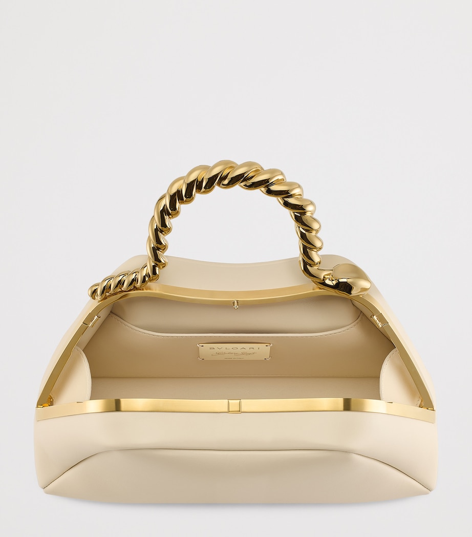 x Geraldine Guyot Small Calfskin Serpentine Top-Handle Bag IVORY Image 3