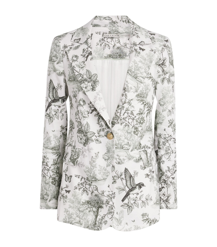 Alice+Olivia Womens Linen-Blend Printed Macey Blazer Daybreak Image 1