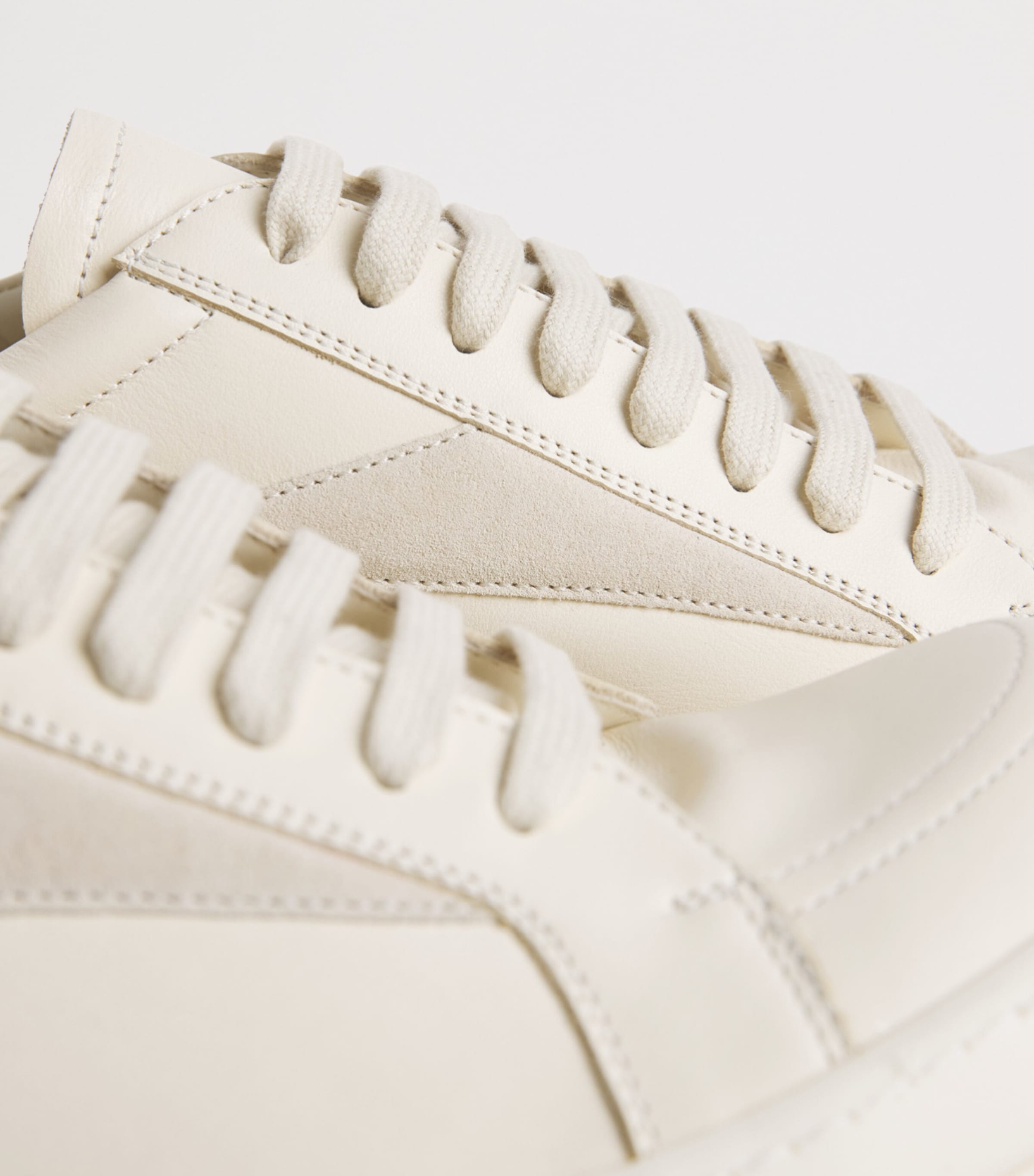 Rick Owens Leather Vintage Sneakers Milk/milk/milk Image 7