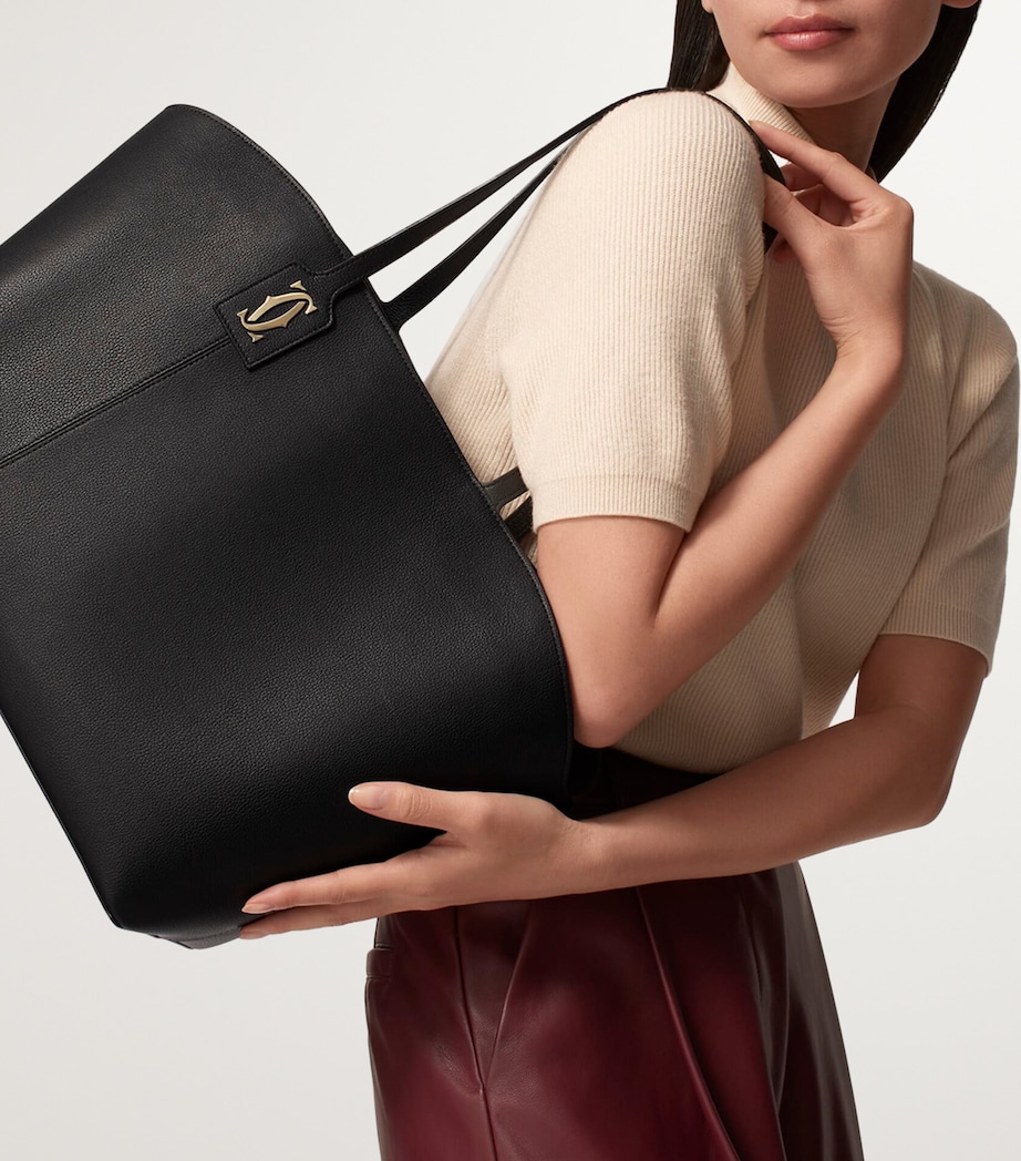 Cartier Calfskin C de Cartier Tote Bag Black Image 5