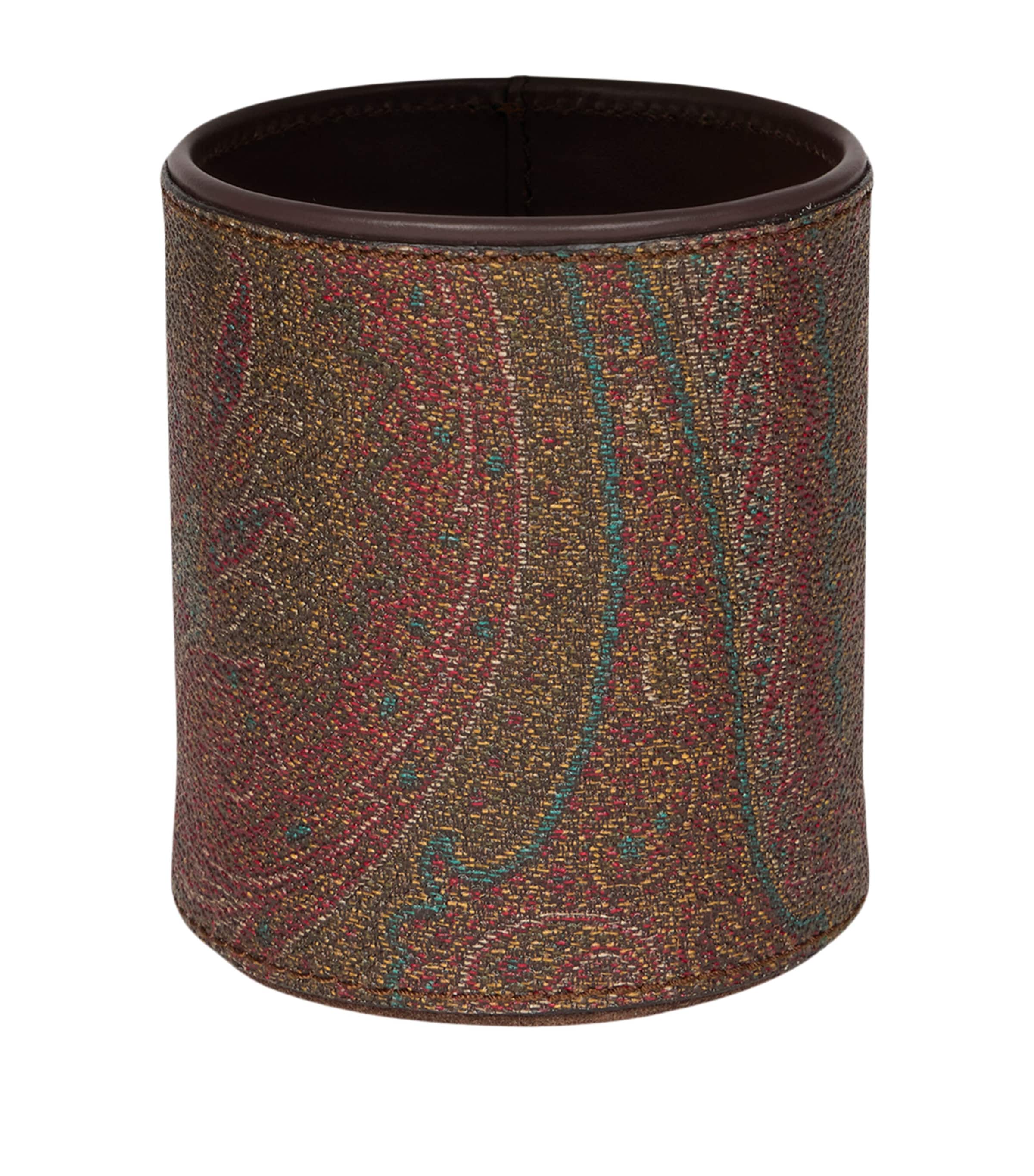 Etro Cotton-blend And Leather Arnica Pen Holder In Red