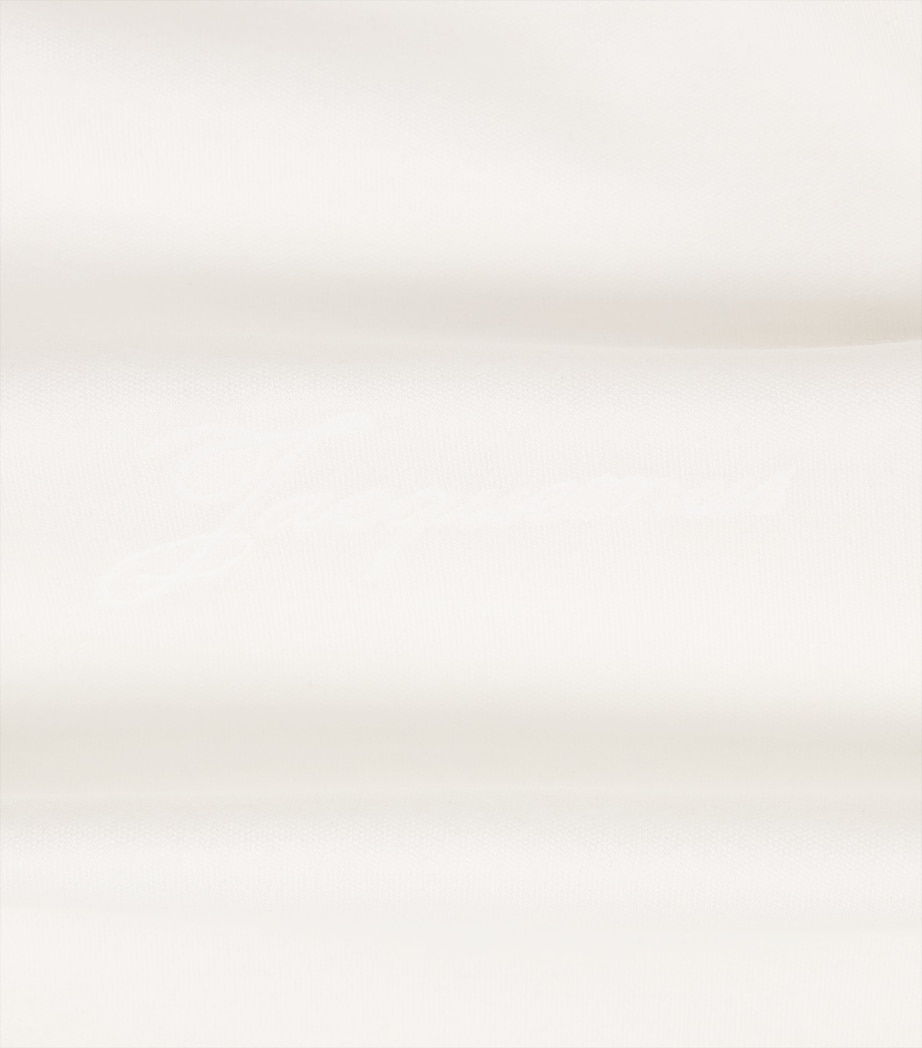 Jacquemus Womens Cotton-Silk Logo Tovalo T-Shirt White Image 6