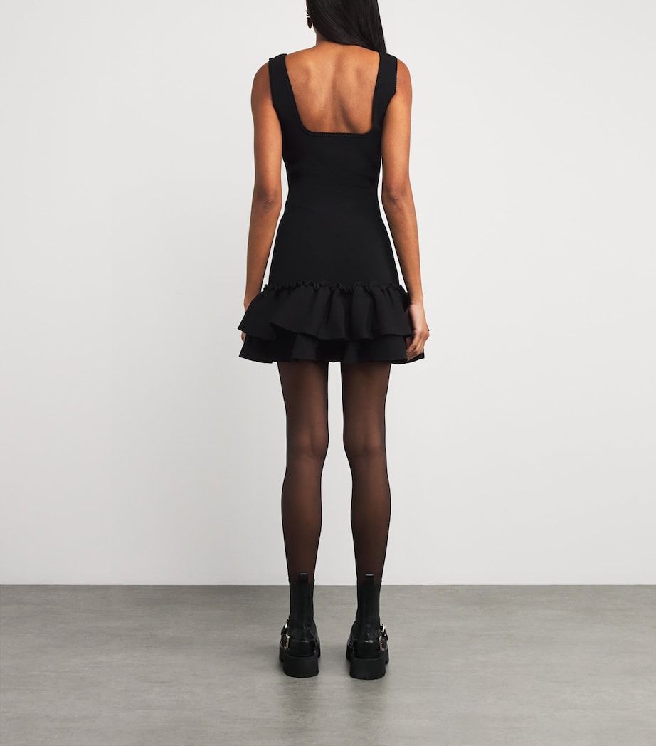 Ruffled Mini Dress BLACK Image 4