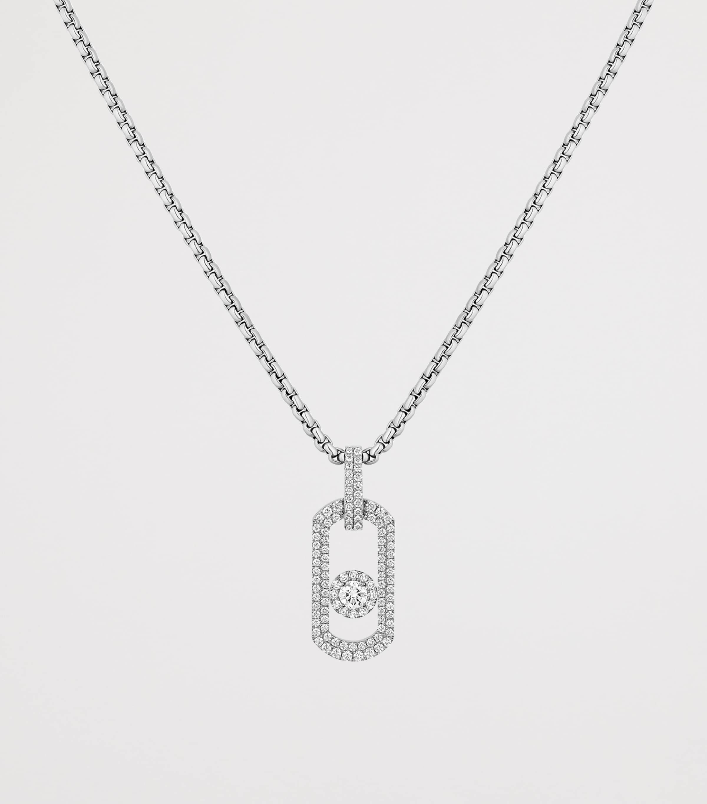 Messika So Move Titanium and Diamond Pavé Pendant Necklace (1.14ct) Titanium Image 3