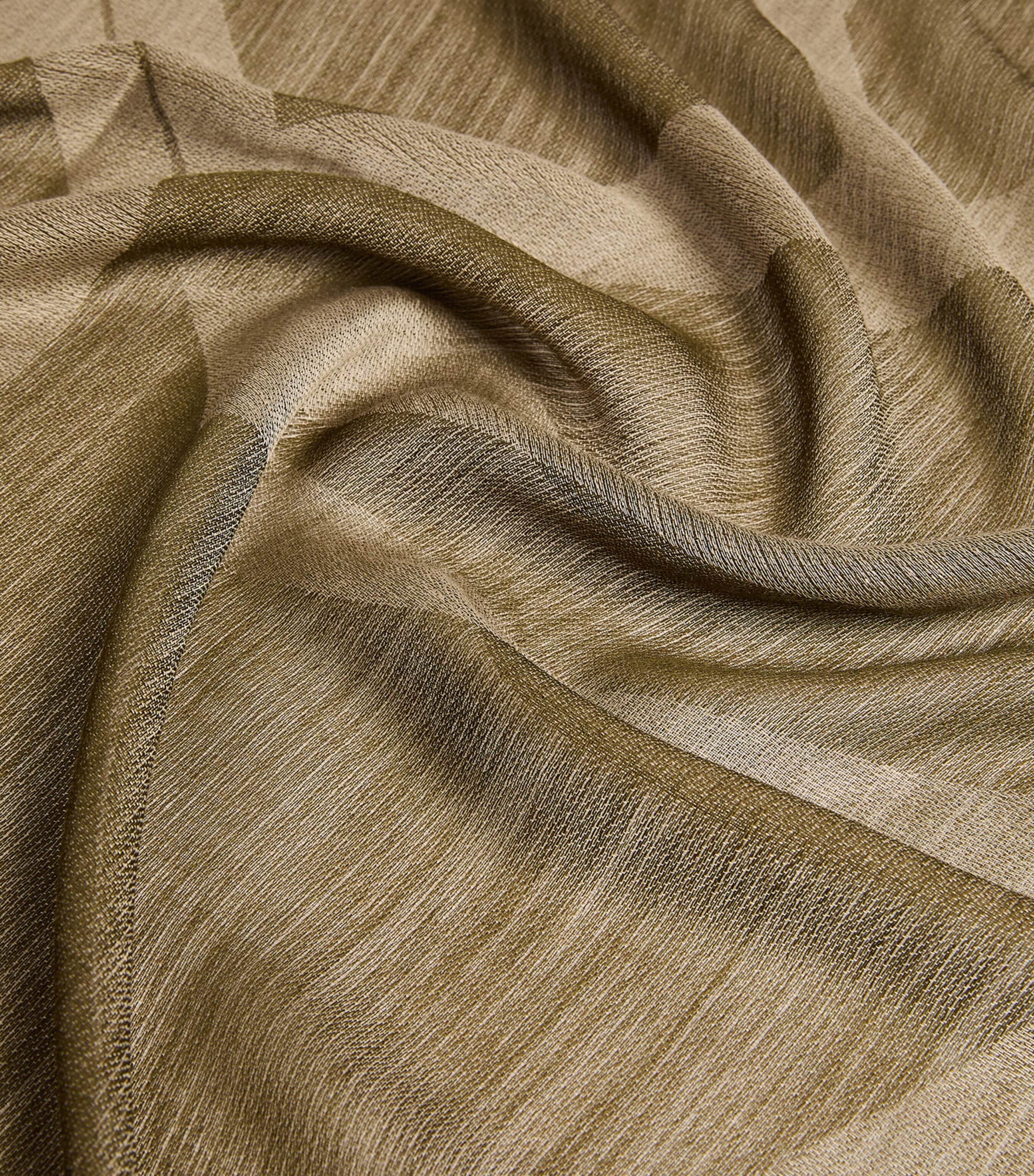 Marina Rinaldi Wool-Cashmere-Blend Monogram Scarf Ivory Image 4
