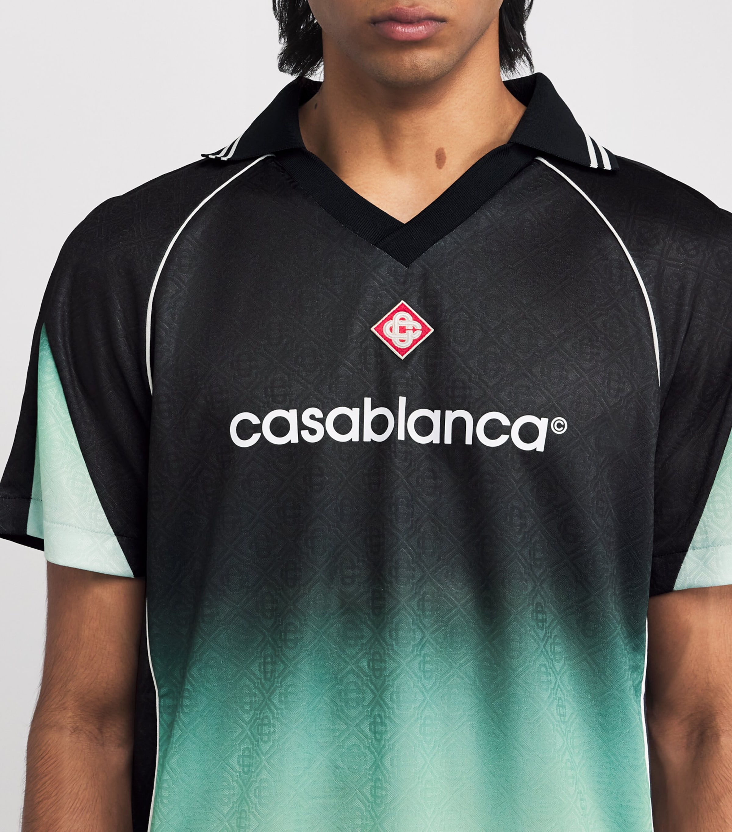 Casablanca Monogram Jacquard Football Shirt | Harrods UK