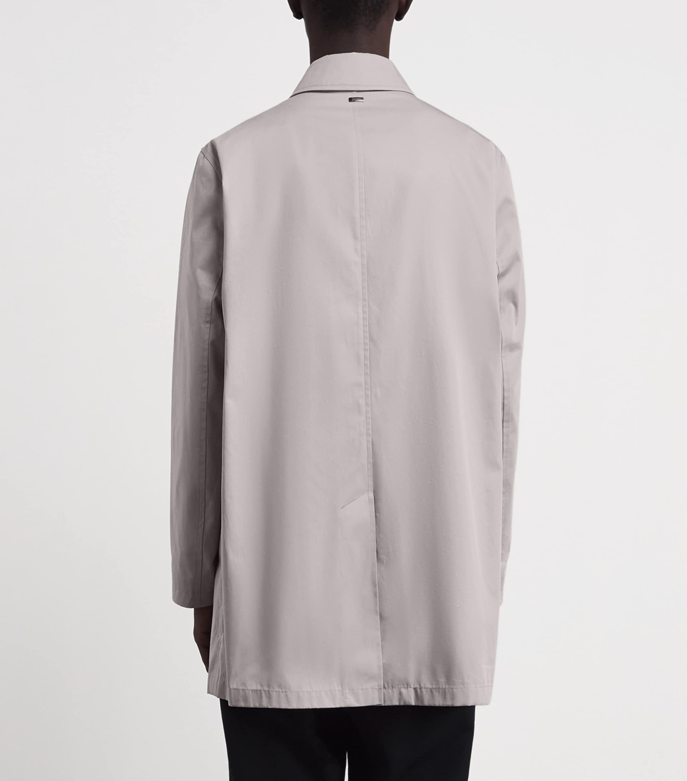 Herno Mens Cotton Twill Overcoat Gray Image 5