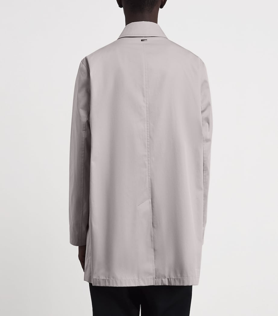 Herno Mens Cotton Twill Overcoat Gray Image 5