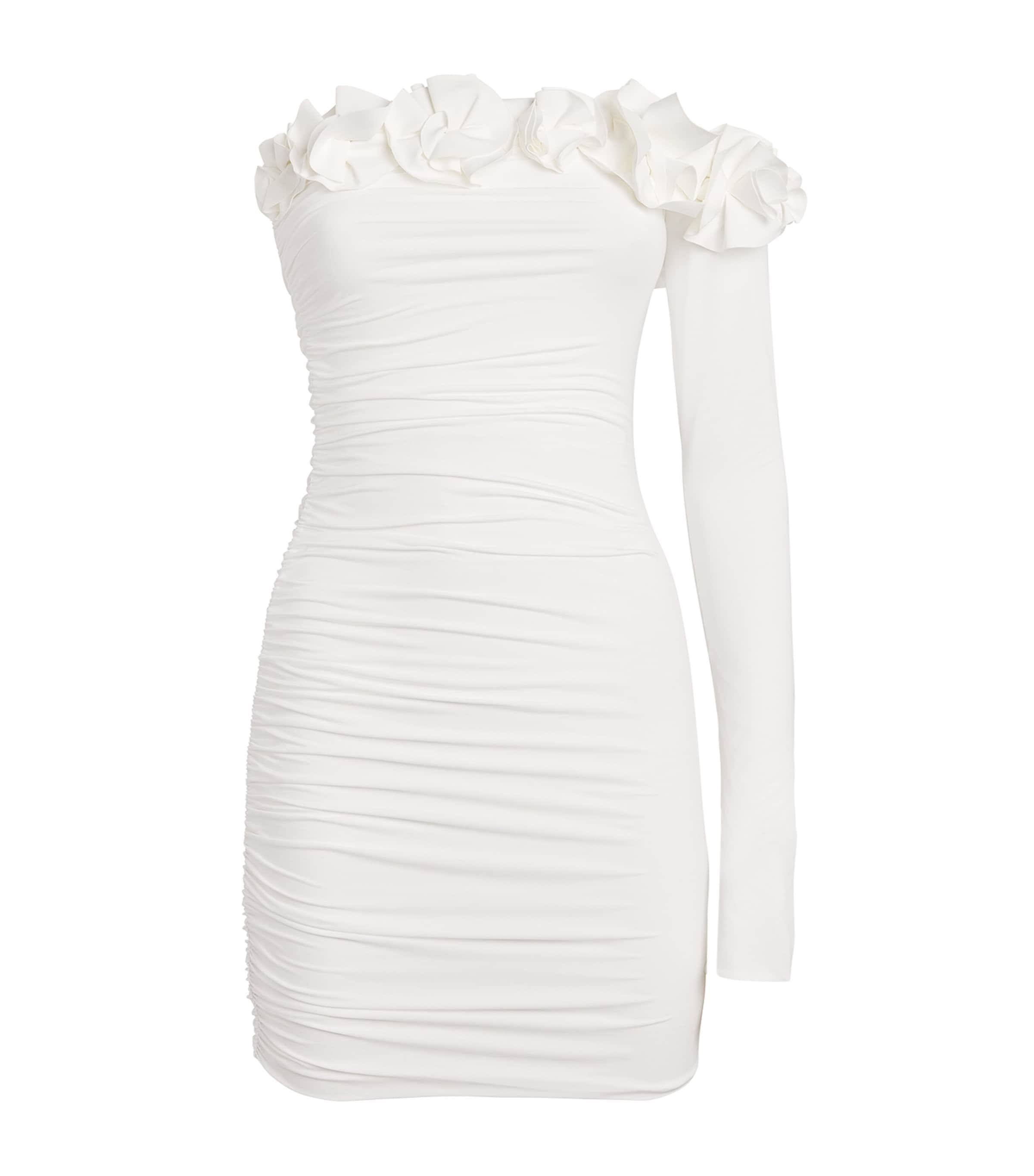Maygel Coronel Off-the-shoulder Selvaggio Mini Dress In White