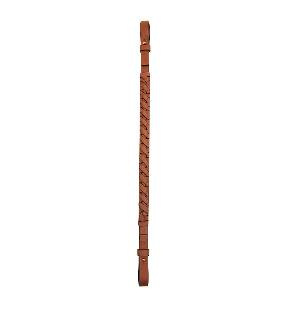 LOEWE Leather Woven Spiral Strap Tan Image 2