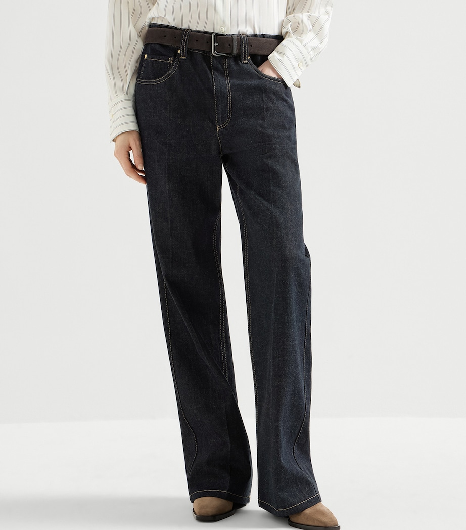 Brunello Cucinelli Womens No-Fade Loose Jeans Image 3