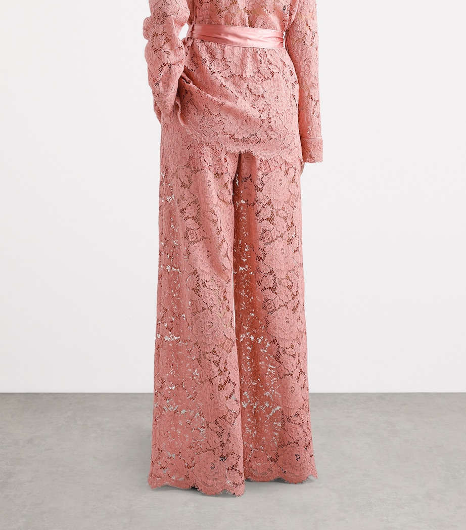 Lace Wide-Leg Trousers F0473-POWDER PINK Image 4