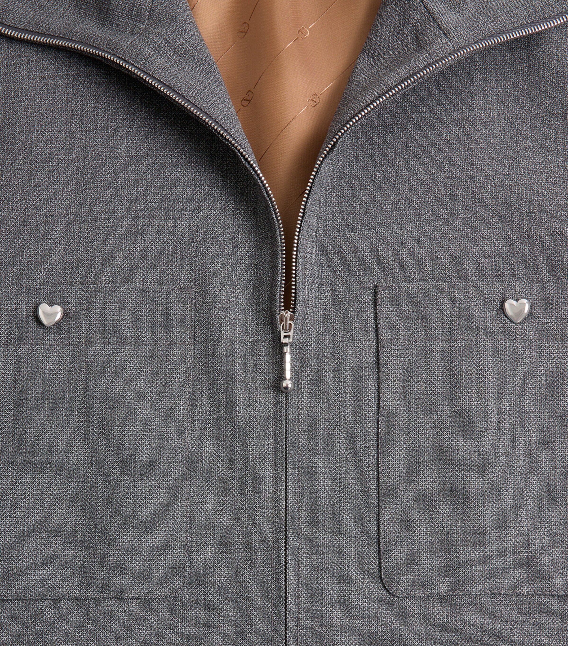 Valentino Garavani Mens Heart Embellished Overshirt Image 7