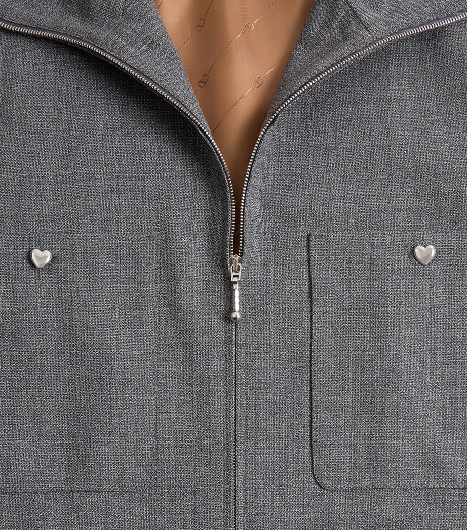 Valentino Garavani Mens Heart Embellished Overshirt Image 7