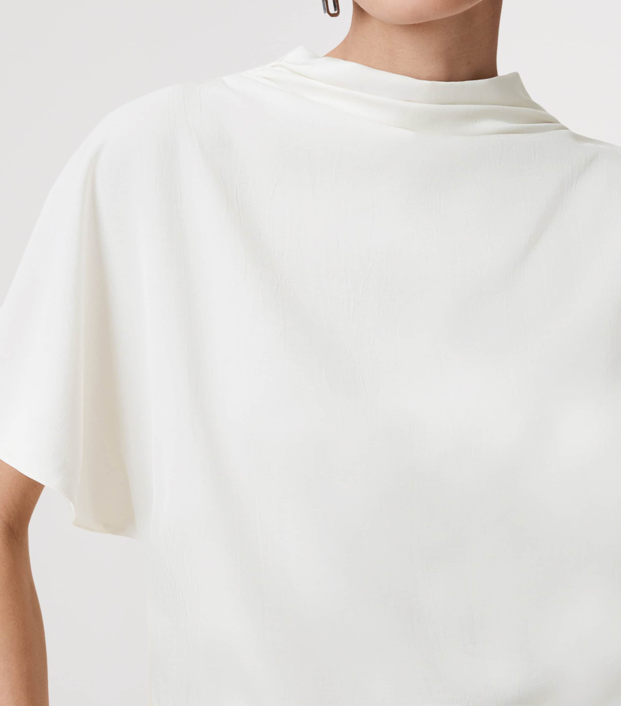 AllSaints Womens Leslie Draped Top Antique White Image 6