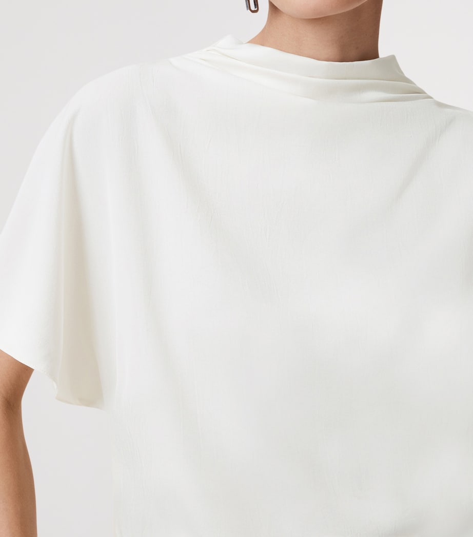 AllSaints Womens Leslie Draped Top Antique White Image 6