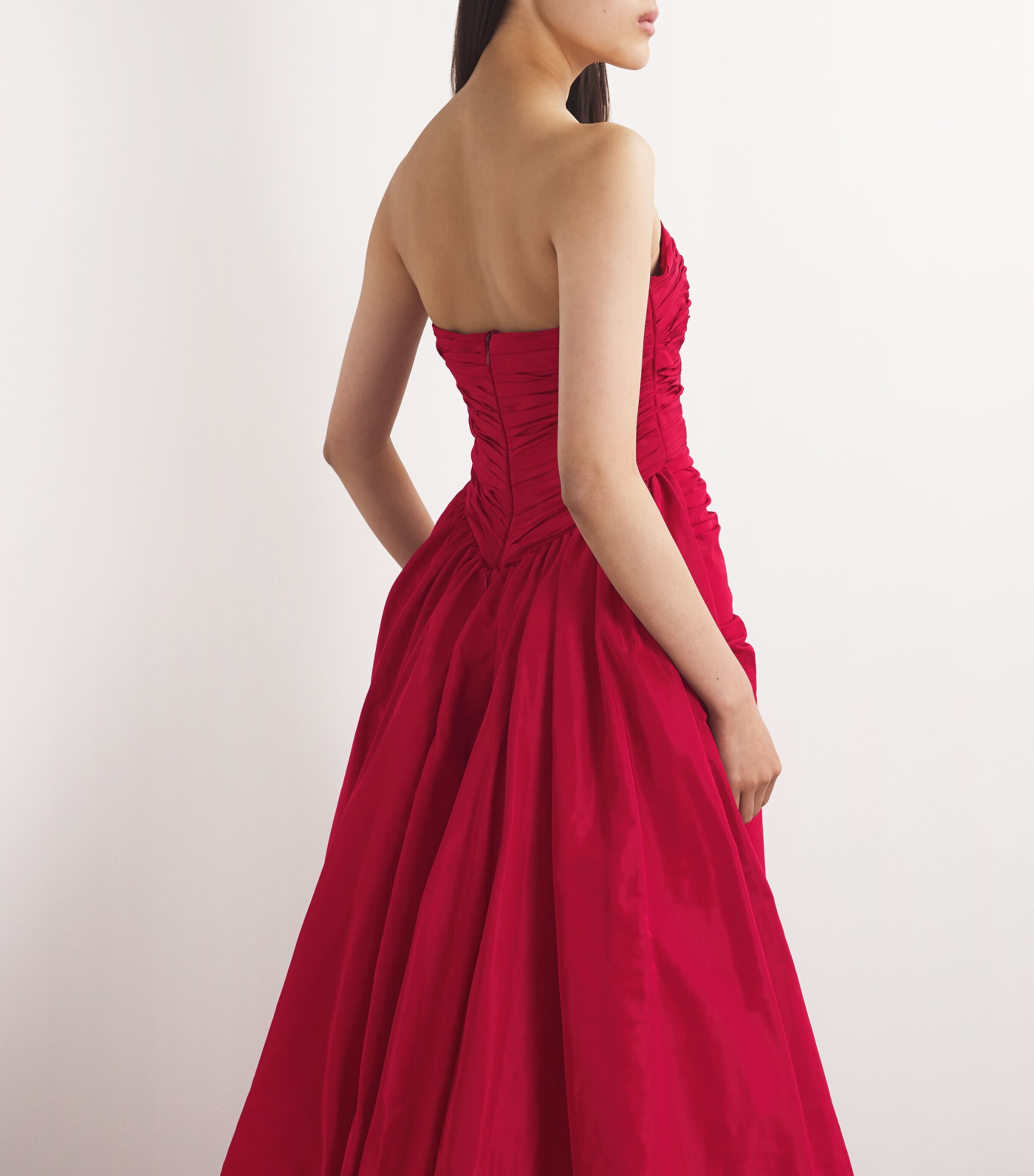Zuhair Murad Womens Overskirt-Detail Gown Rio Red Image 4