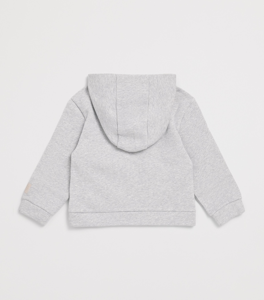 Eleventy Kids Cotton Twin-Pocket Hoodie (2-16 Years) Gri Ch.mel/be Image 2
