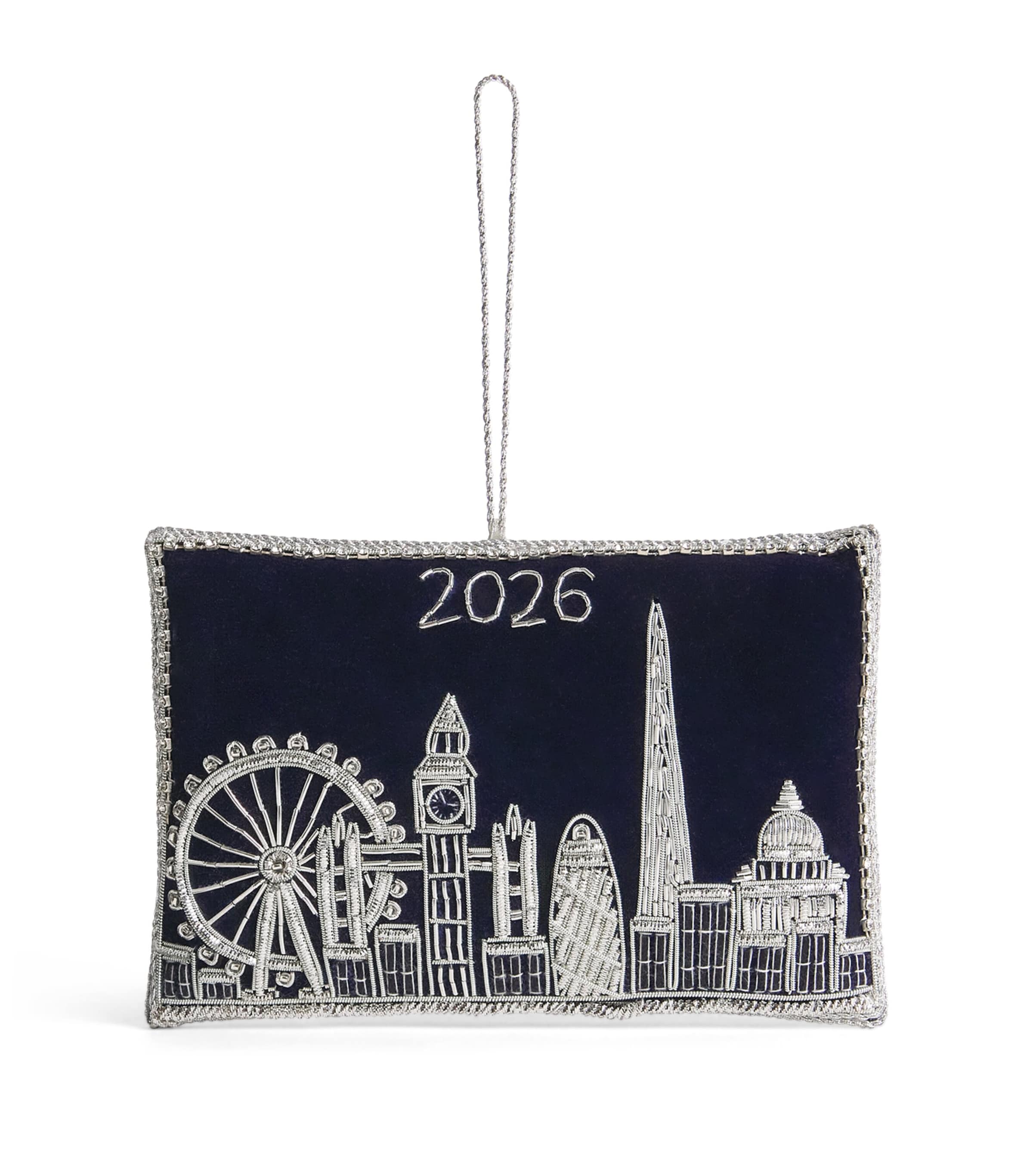 Tinker Tailor Beaded London Skyline Tree Decoration Navy/silver Image 1