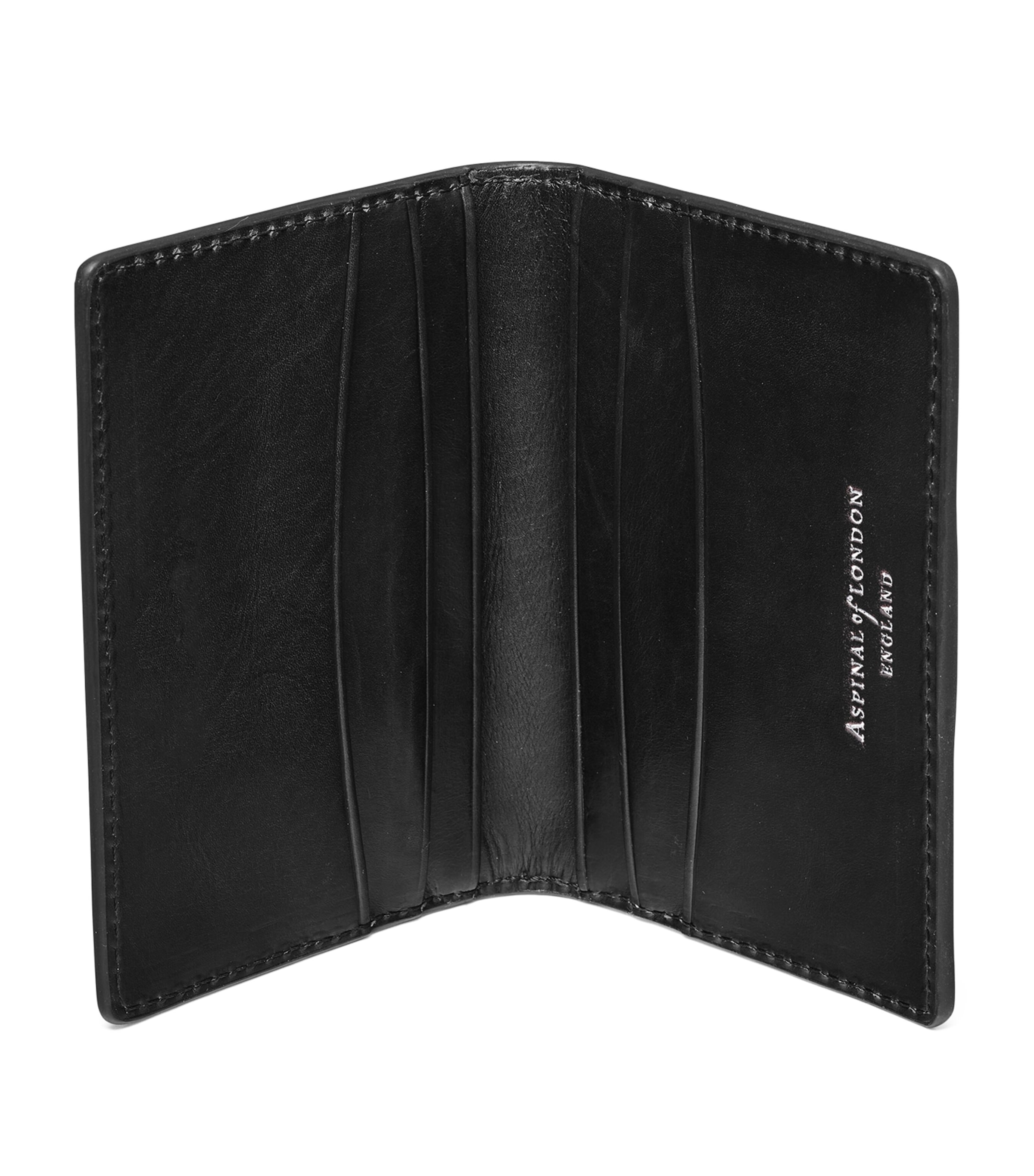 Leather Double Fold Card Holder BLACK Image 5