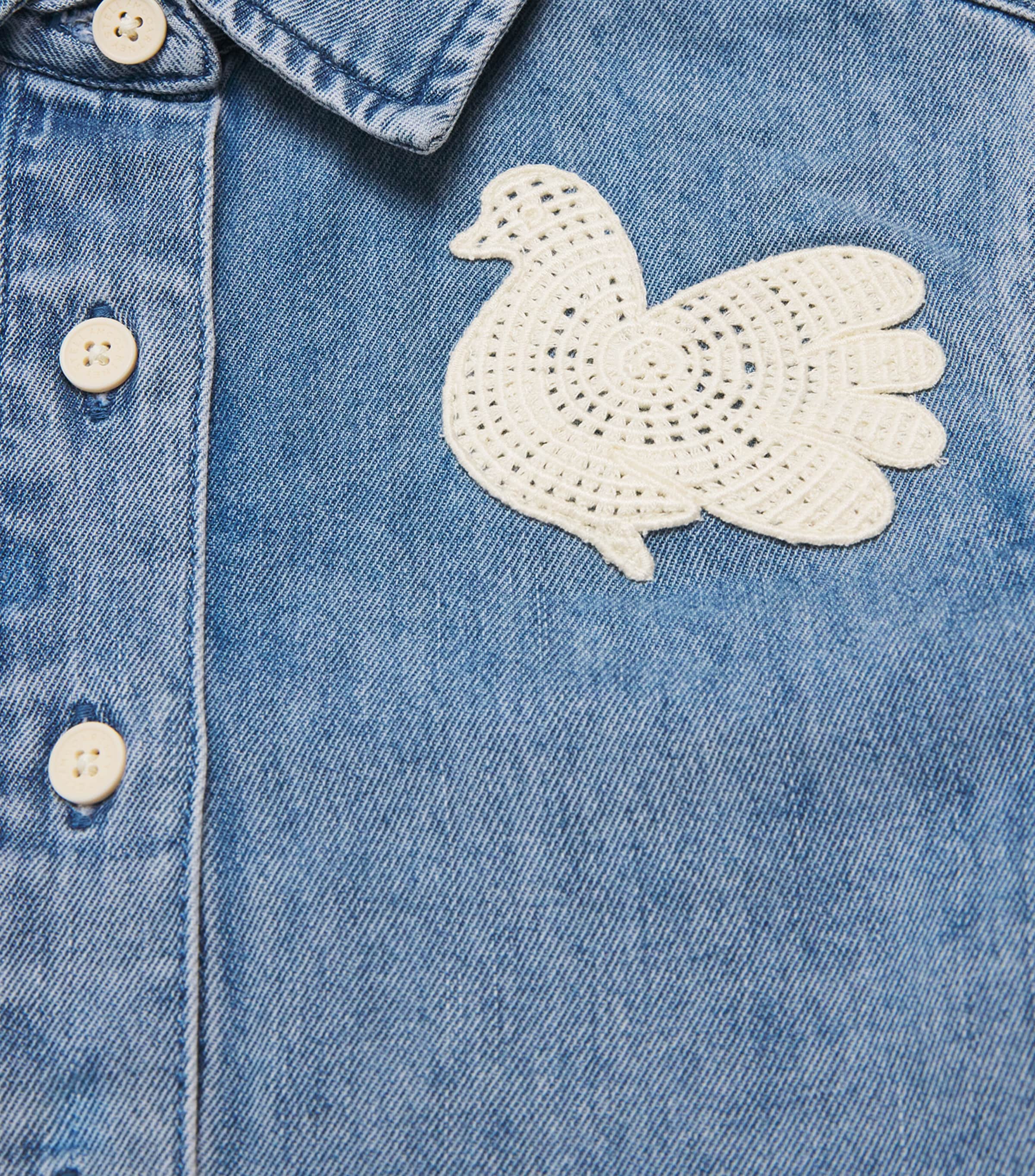 Stella McCartney Kids Dove Appliqué Denim Shirt (5-12 Years) Air Force Blue Image 3