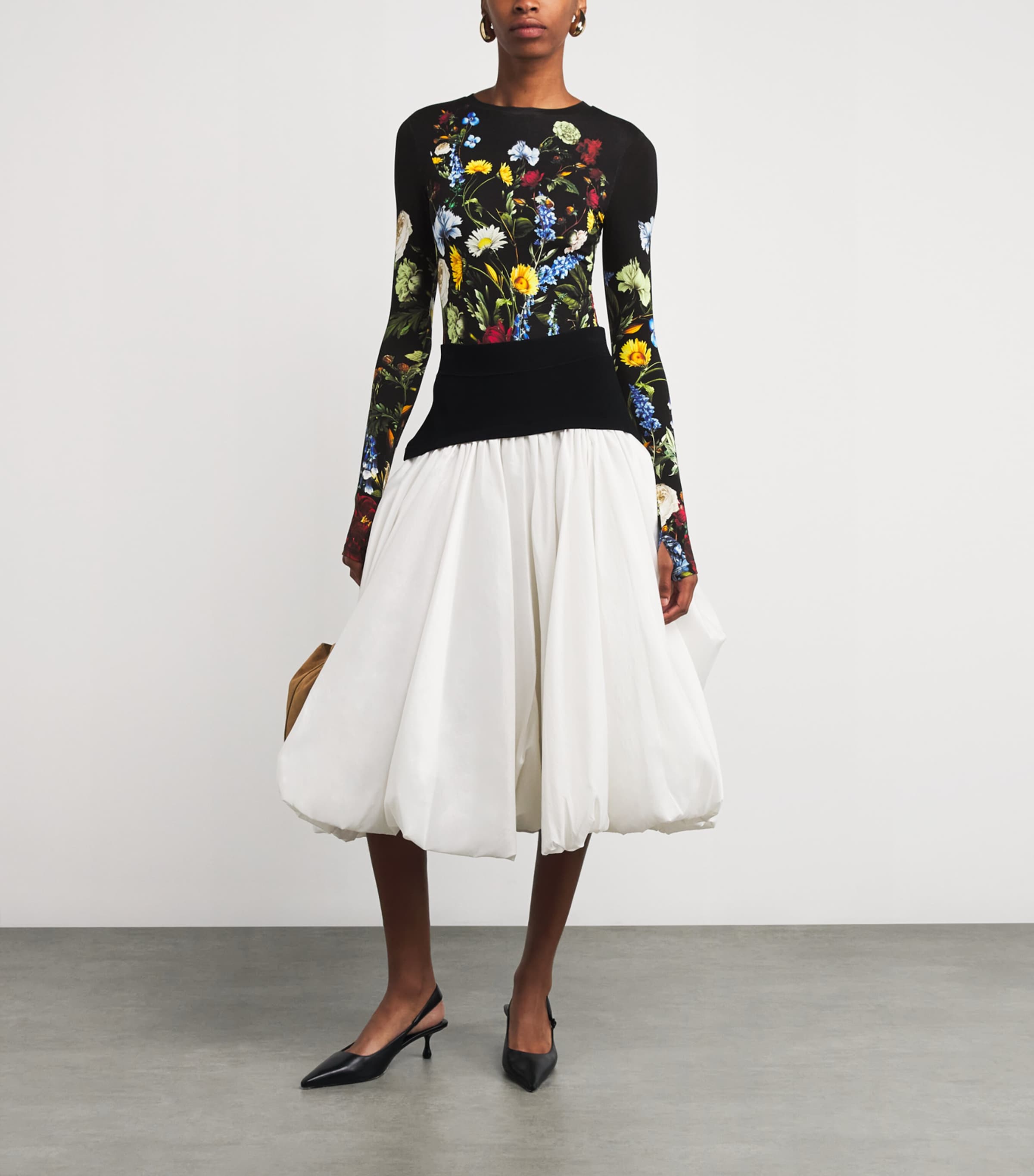 Alice+Olivia Black Floral Olea Bodysuit | Harrods US