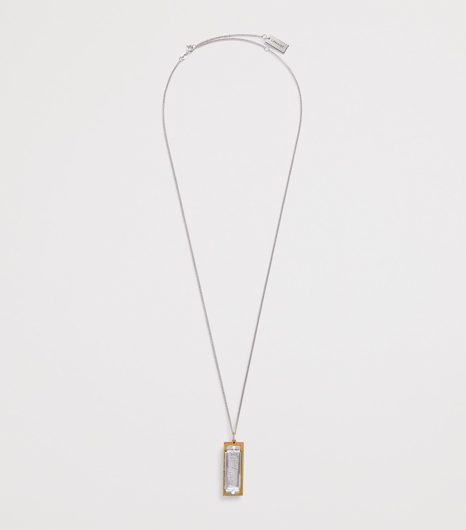 Rhodium-Plated Silver Harmonica Necklace MU150 MULTICOLOR Image 3