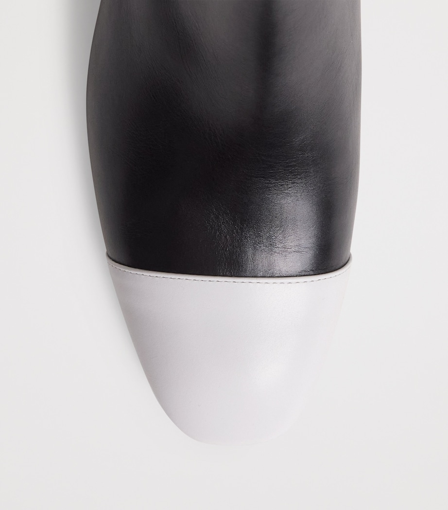 Thom Browne Leather Mid-Calf Chelsea Boots 40 Blk/wht Image 6