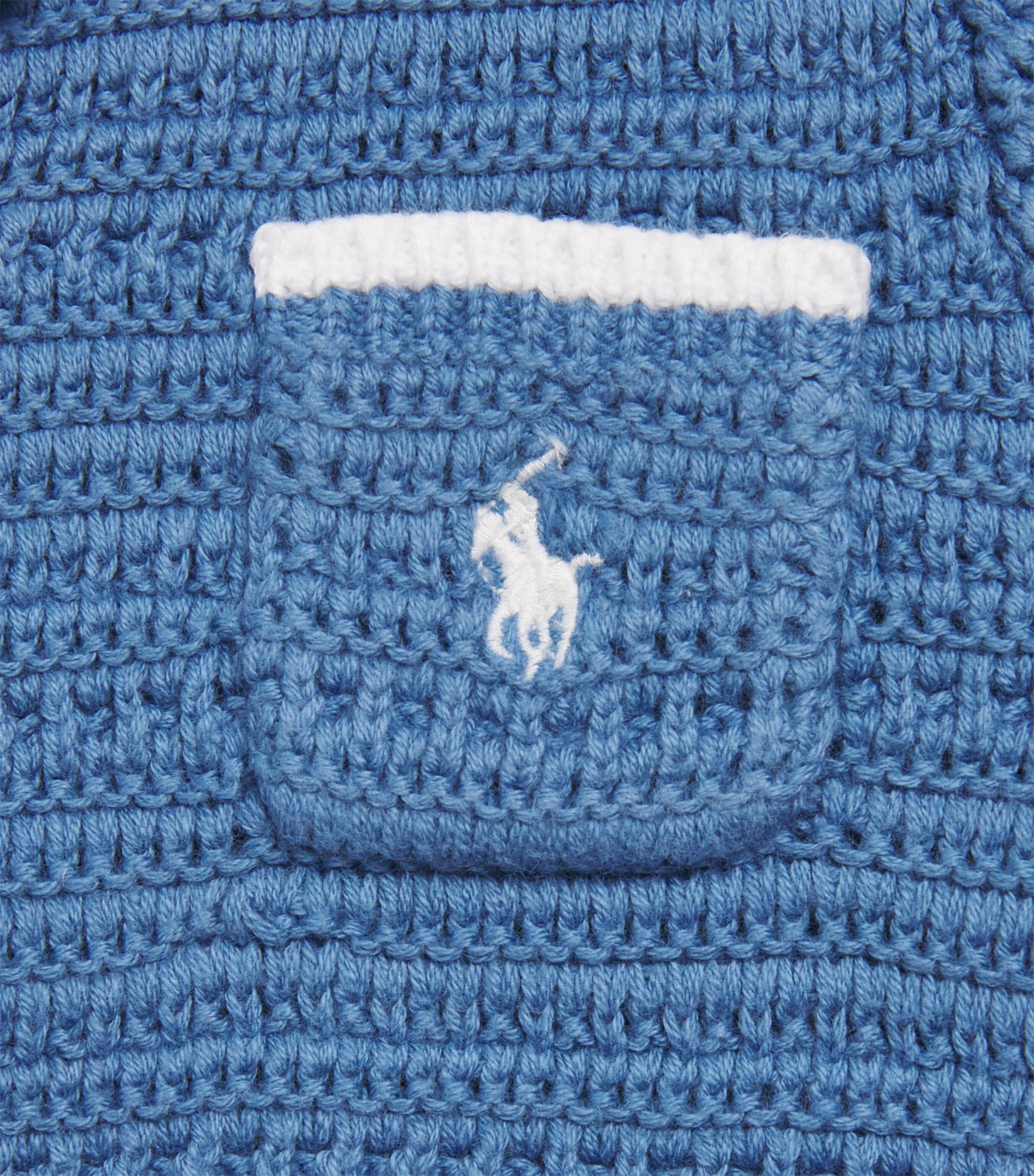 Ralph Lauren Kids Organic Cotton Knit Shirt and Shorts Set (3-24 Months) Delta Blue Image 3