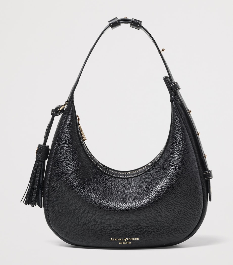 Aspinal Of London Mini Soho Crescent Shoulder Bag Black Image 2