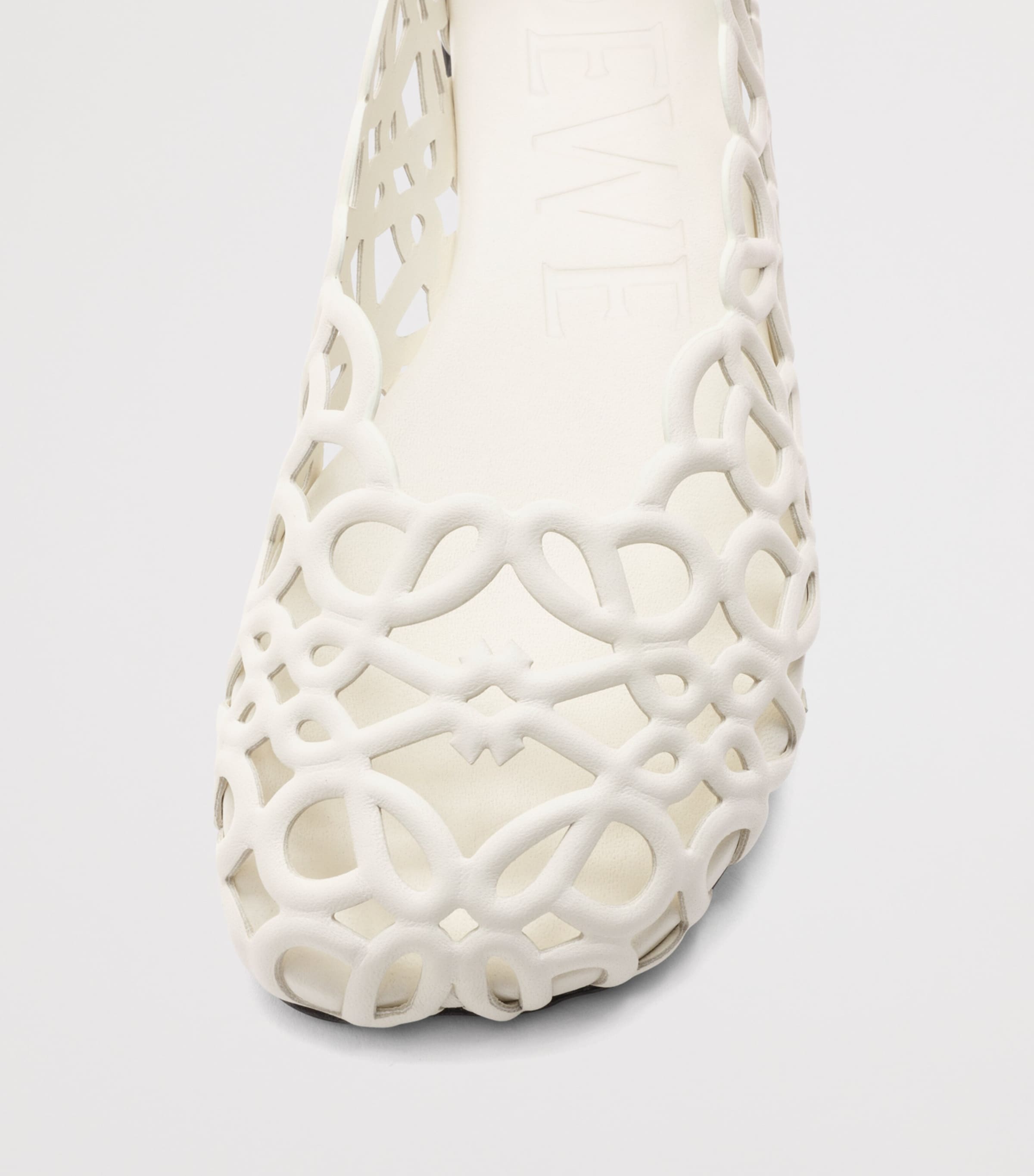 LOEWE Leather Petal Anagram Ballet Flats White Image 4